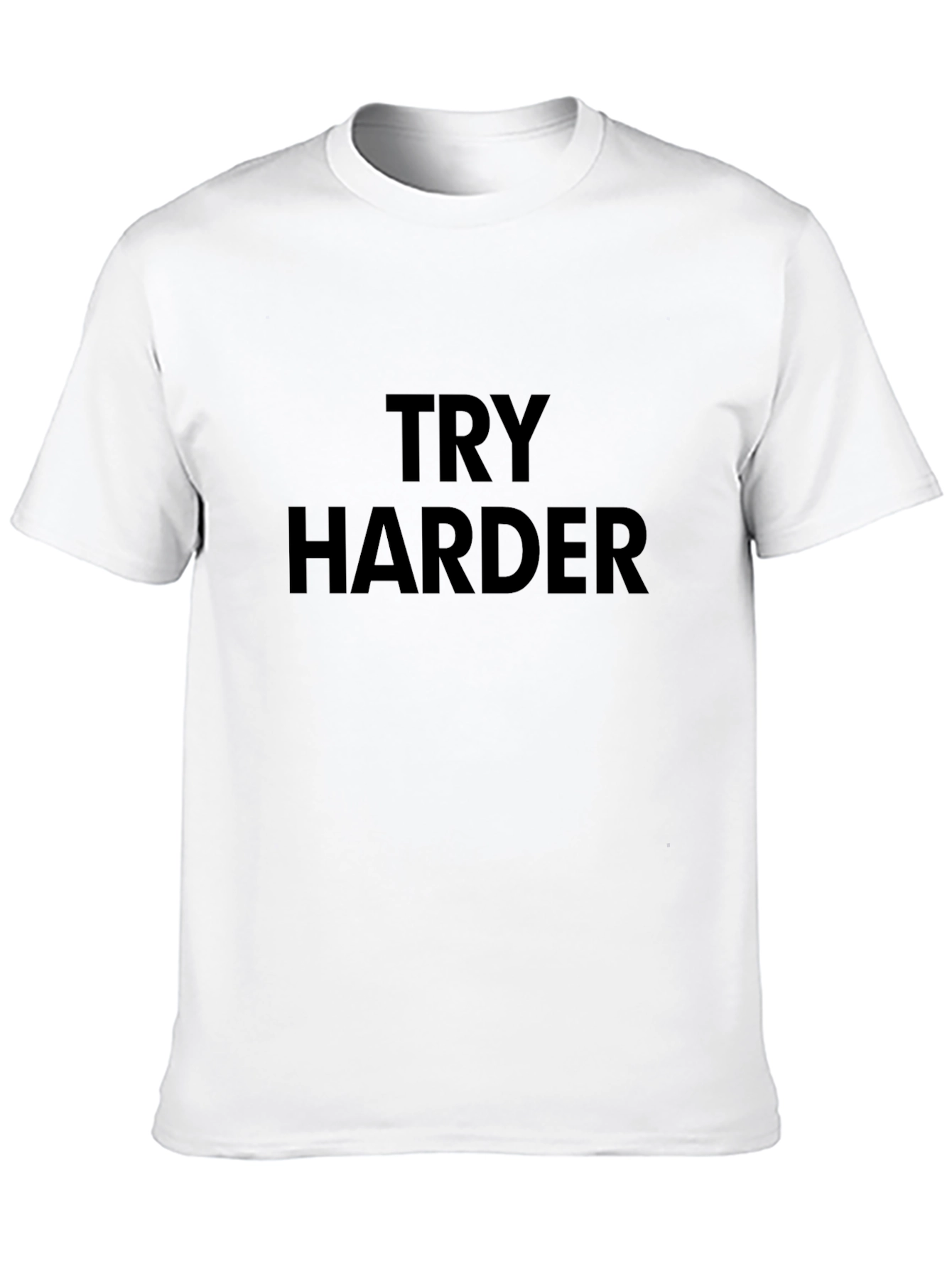 Try Harder Graphic Tee - Motivational Black T-Shirt