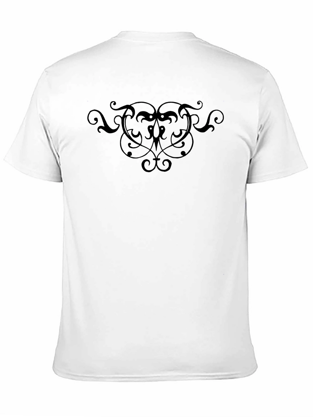Mens Black T-Shirt with Ornamental Design