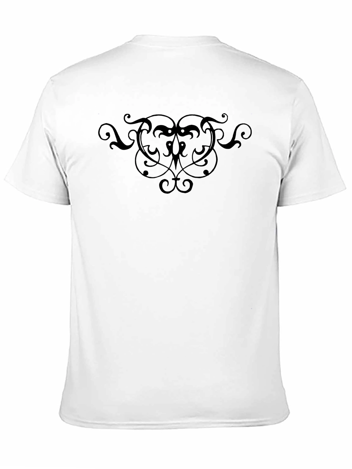 Mens Black T-Shirt with Ornamental Design