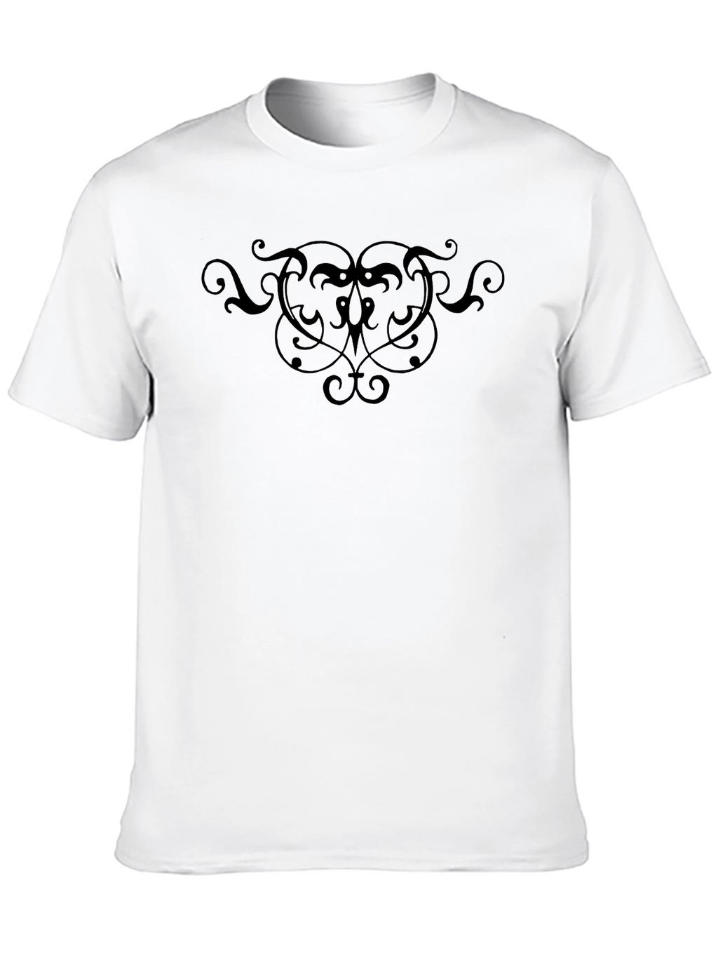 Mens Black T-Shirt with Ornamental Design