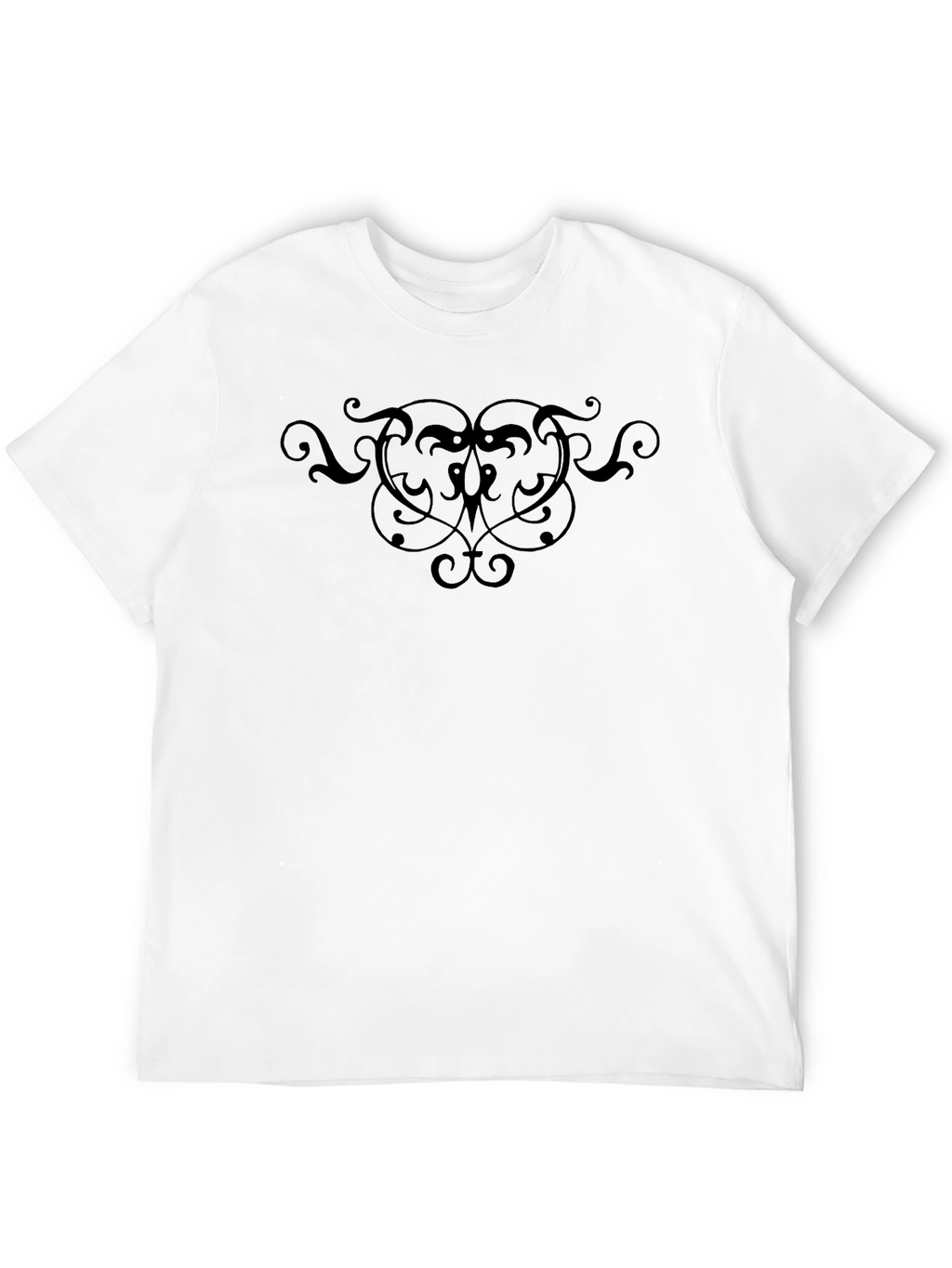 Mens Black T-Shirt with Ornamental Design