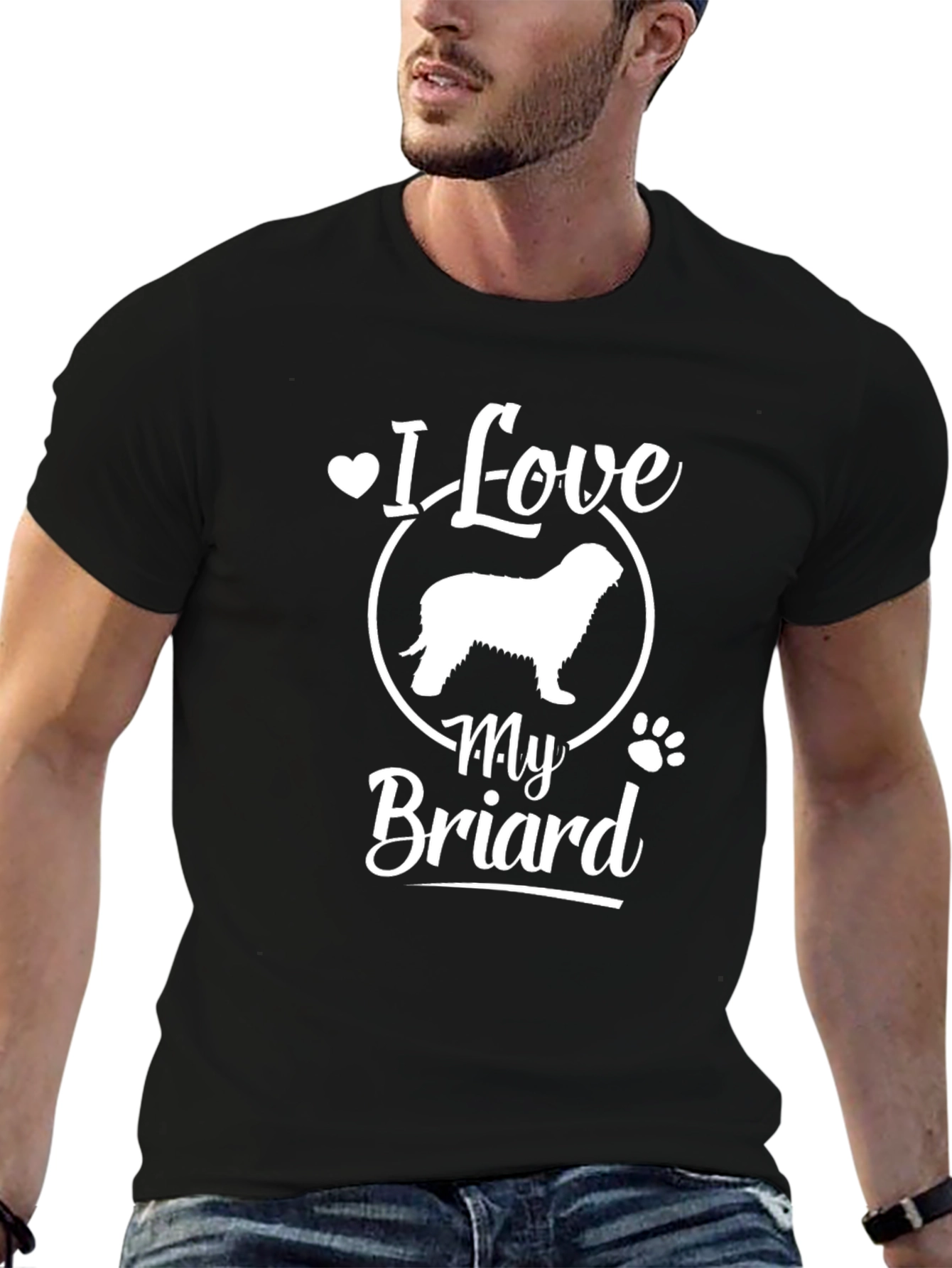 I Love My Briard Dog T-Shirt Pet Lover Gift