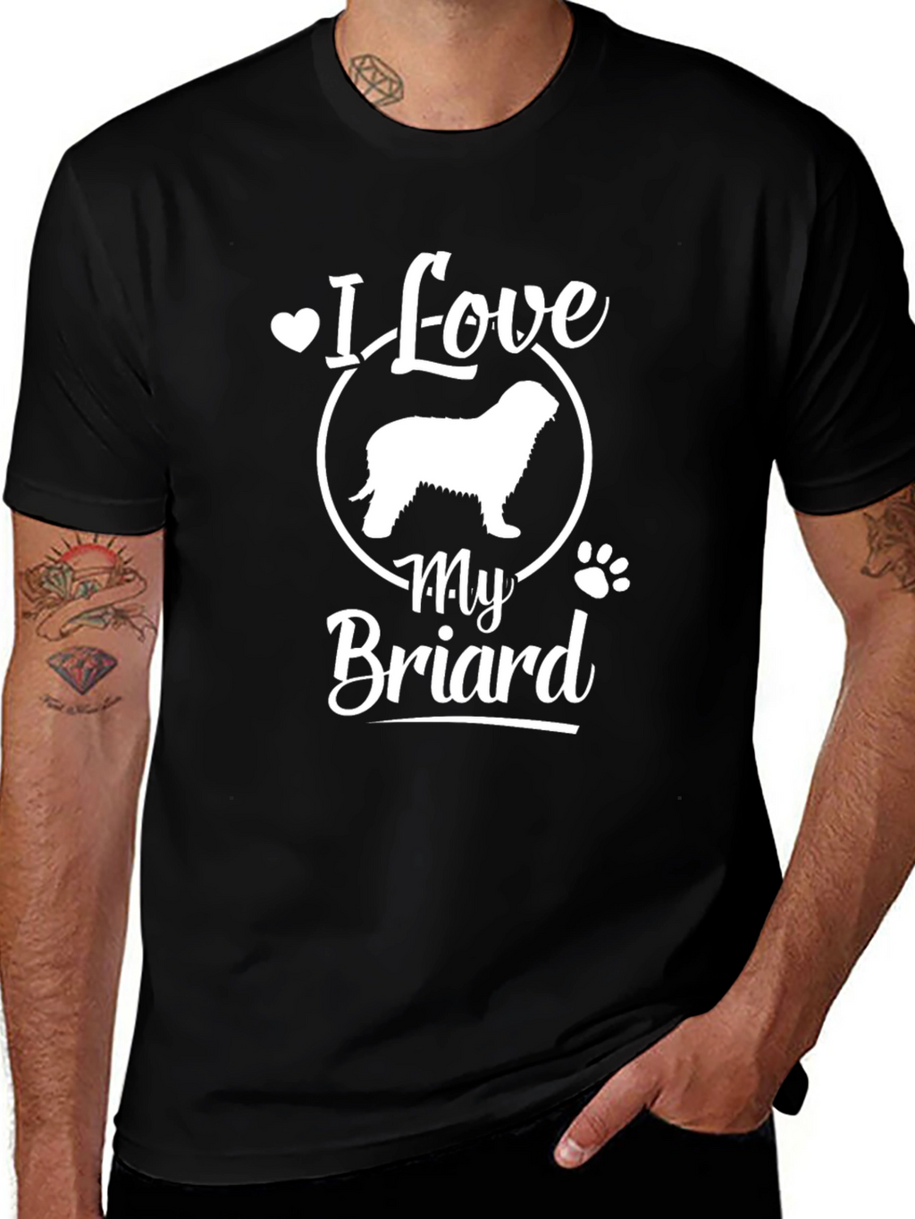 I Love My Briard Dog T-Shirt Pet Lover Gift