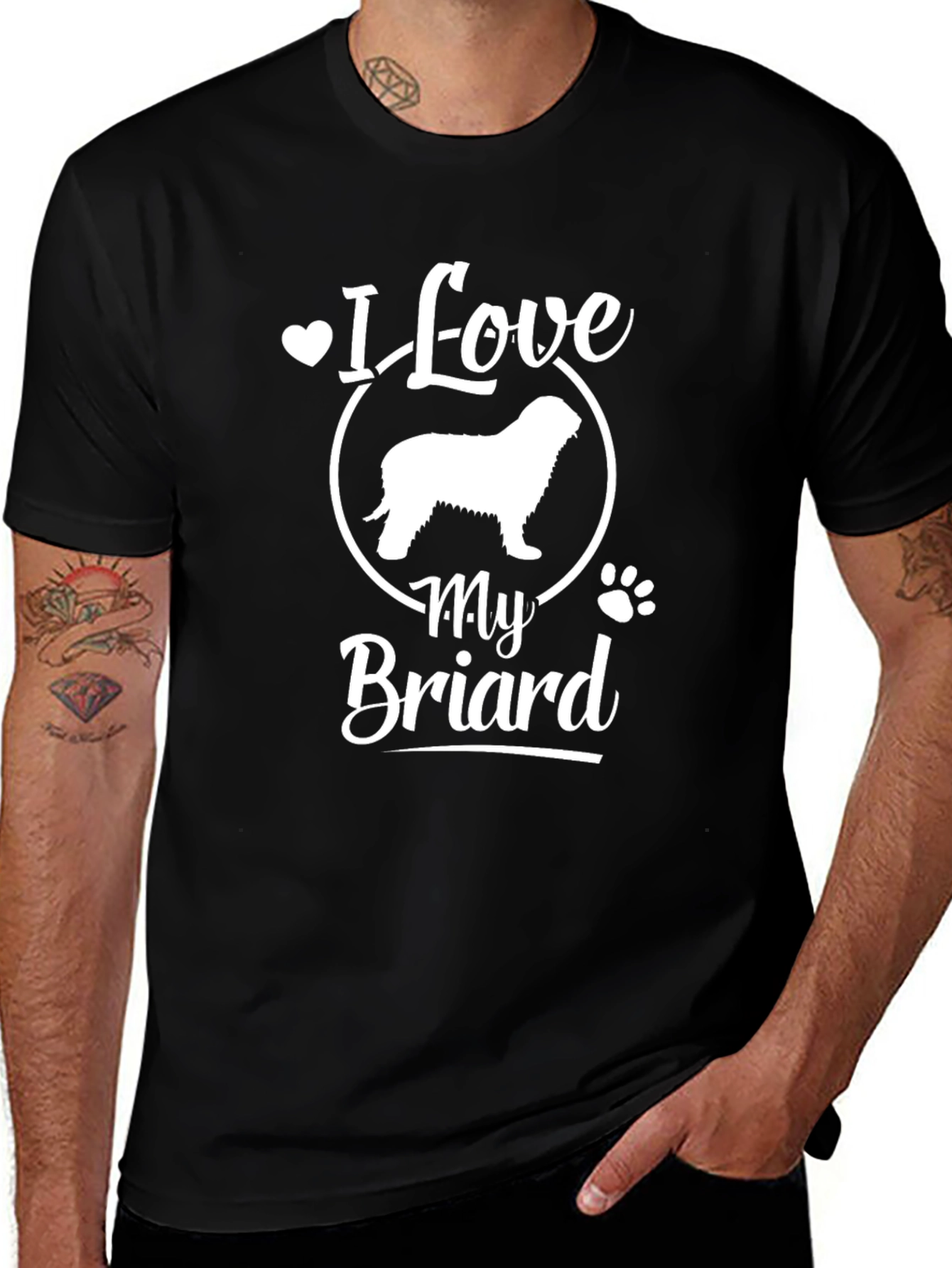 I Love My Briard Dog T-Shirt Pet Lover Gift