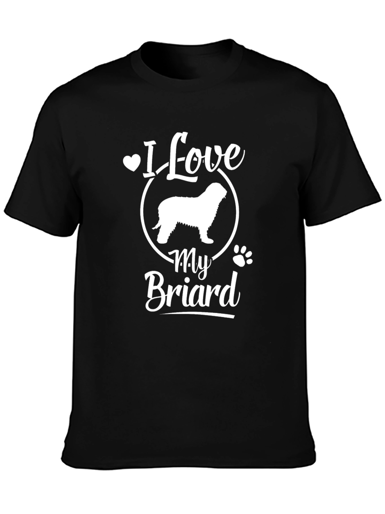 I Love My Briard Dog T-Shirt Pet Lover Gift