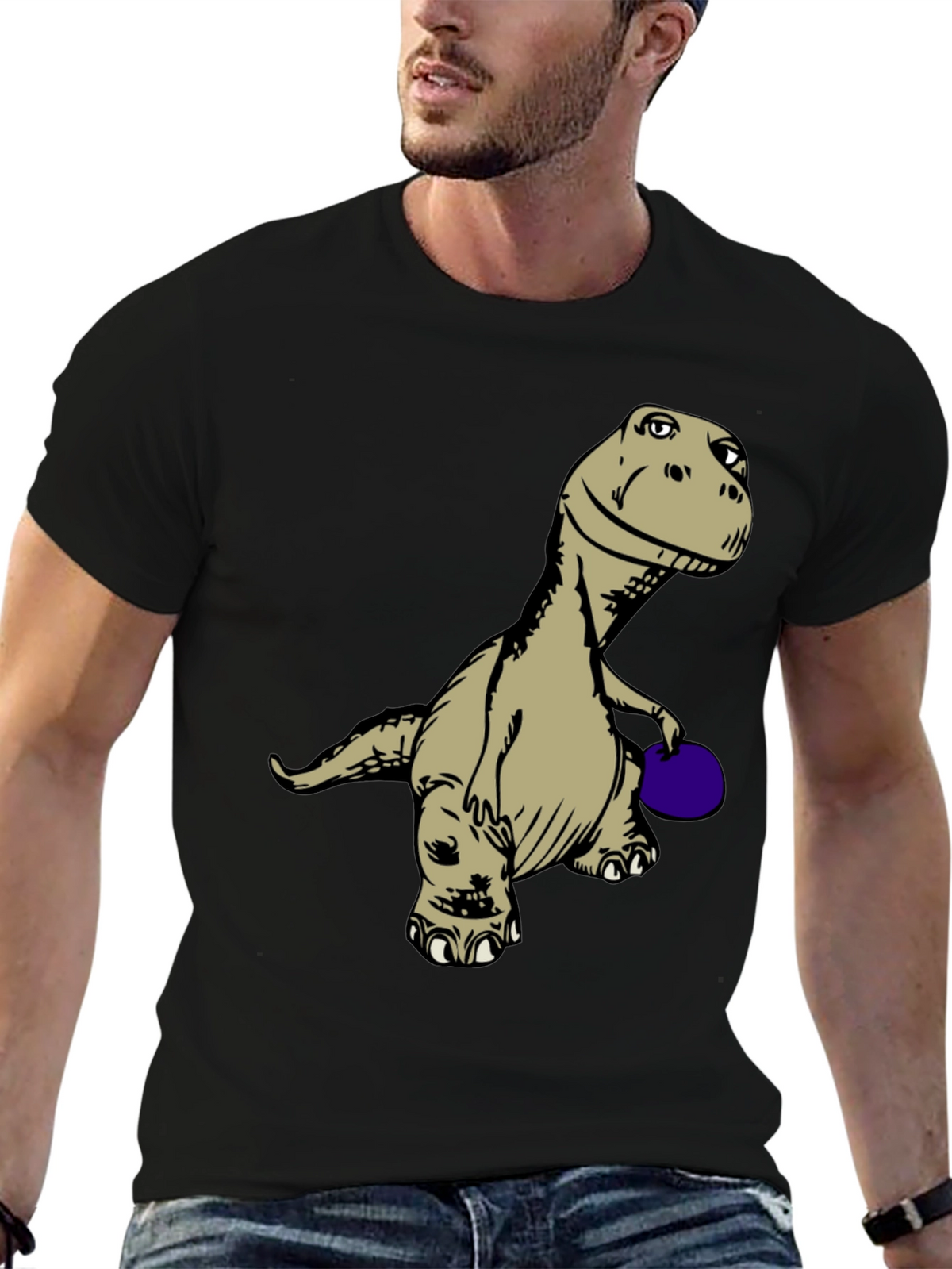 Dinosaur Bowling T-Shirt - Novelty Graphic Tee