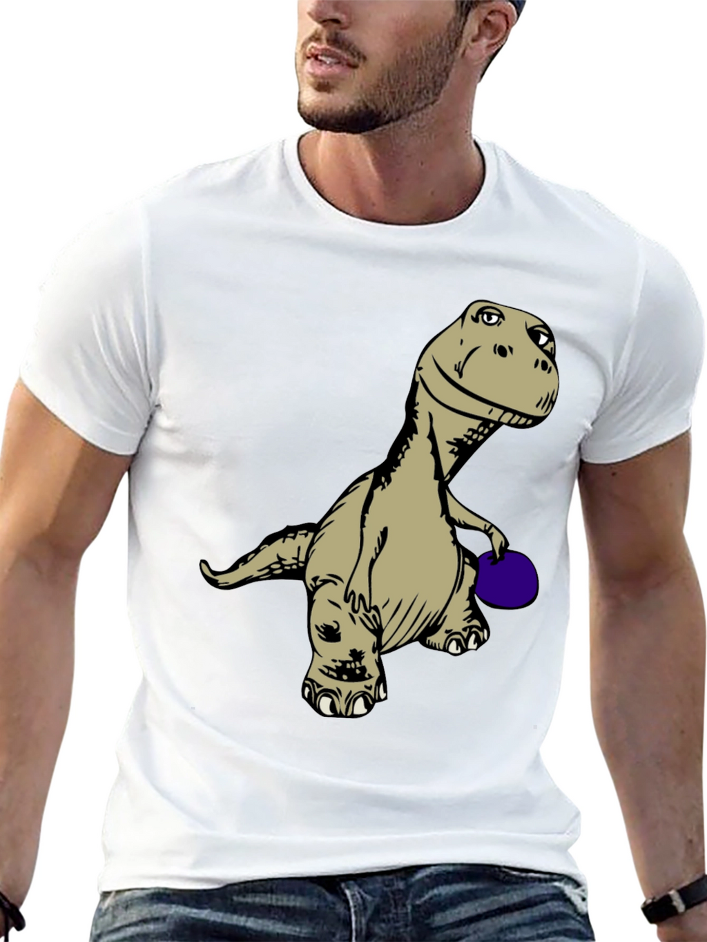 Dinosaur Bowling T-Shirt - Novelty Graphic Tee