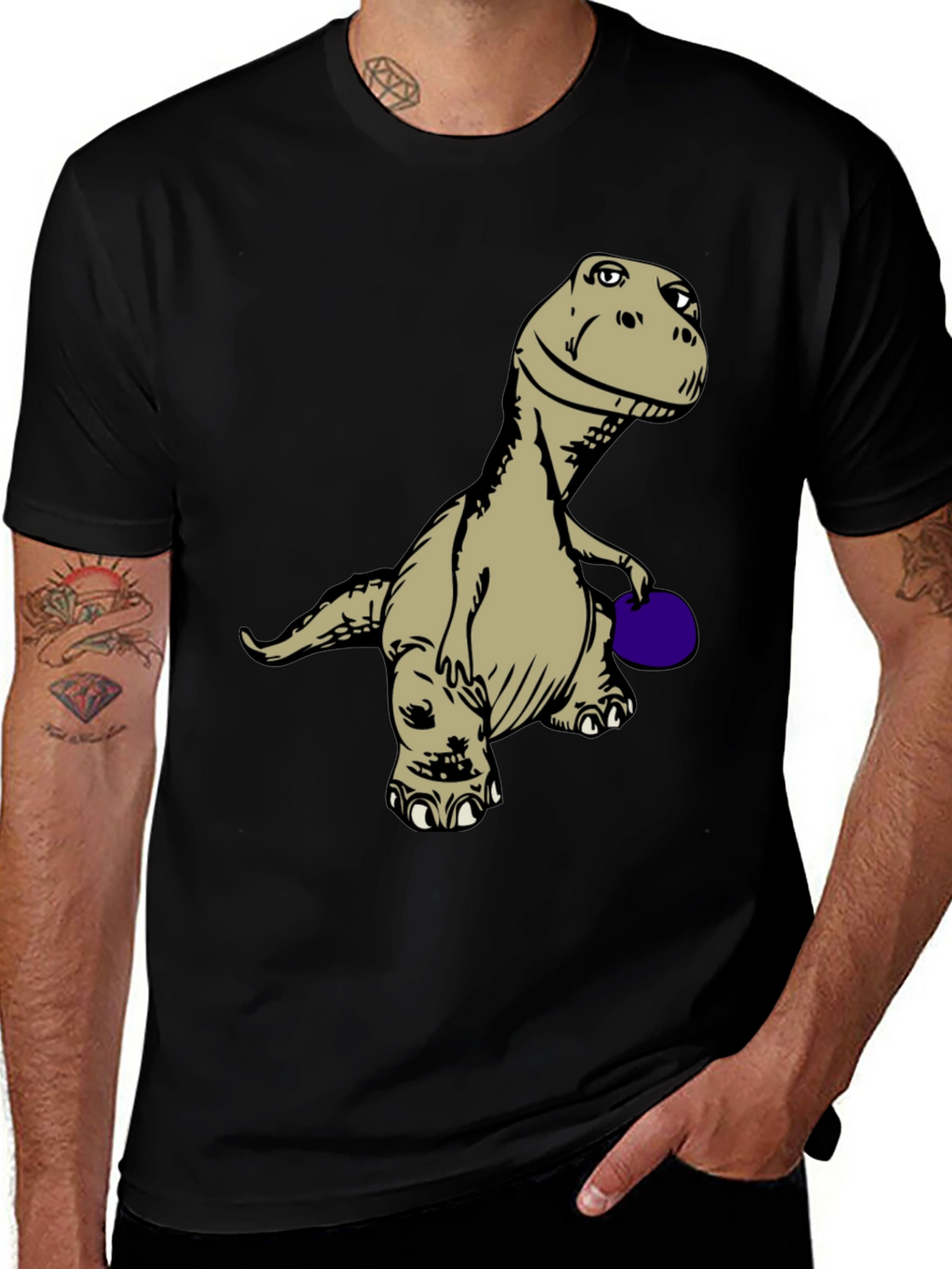 Dinosaur Bowling T-Shirt - Novelty Graphic Tee