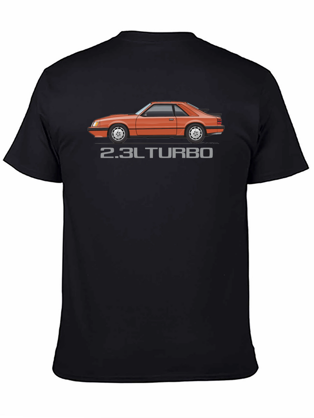 2.3L Turbo Car Graphic Black T-Shirt