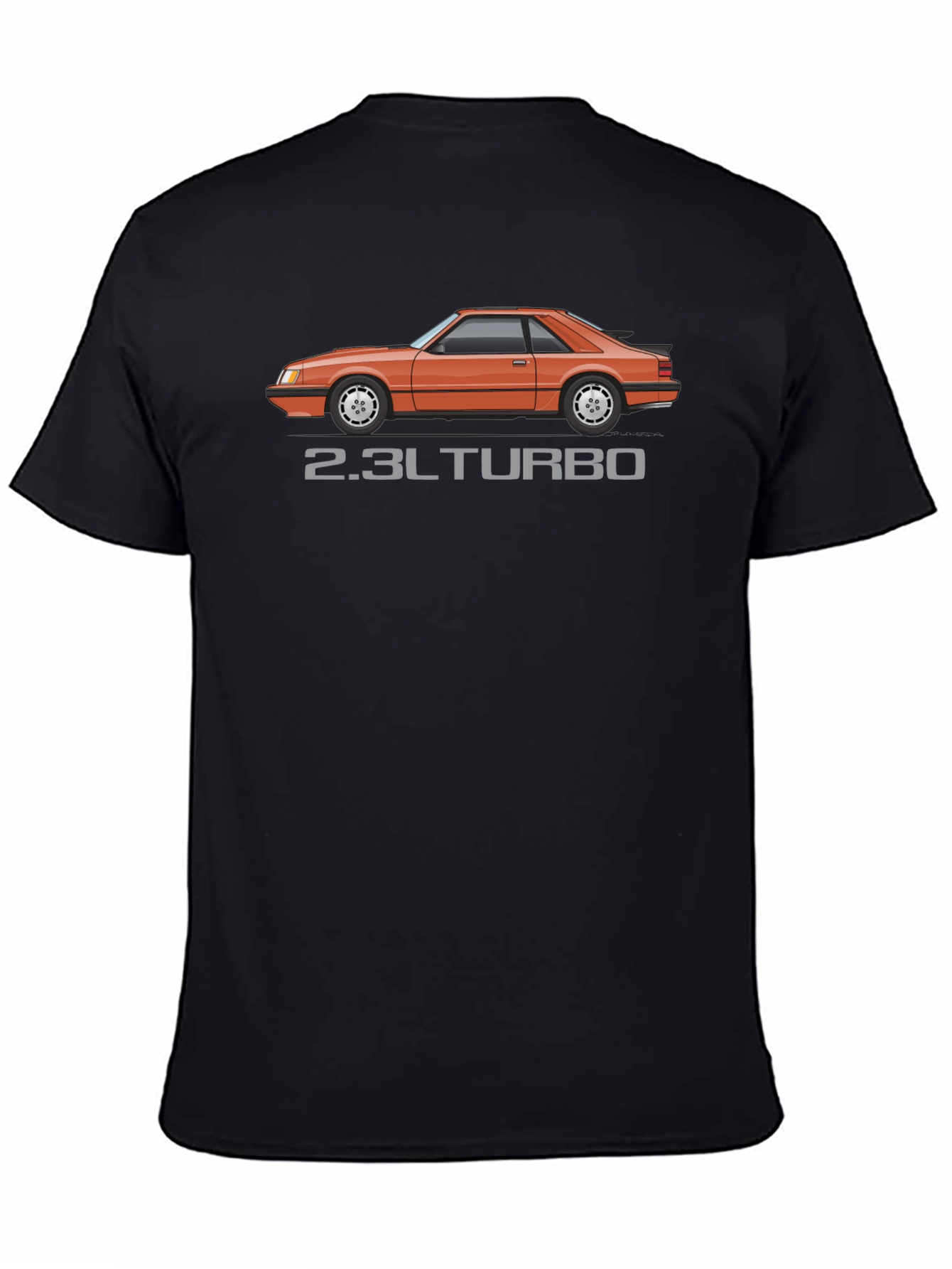 2.3L Turbo Car Graphic Black T-Shirt