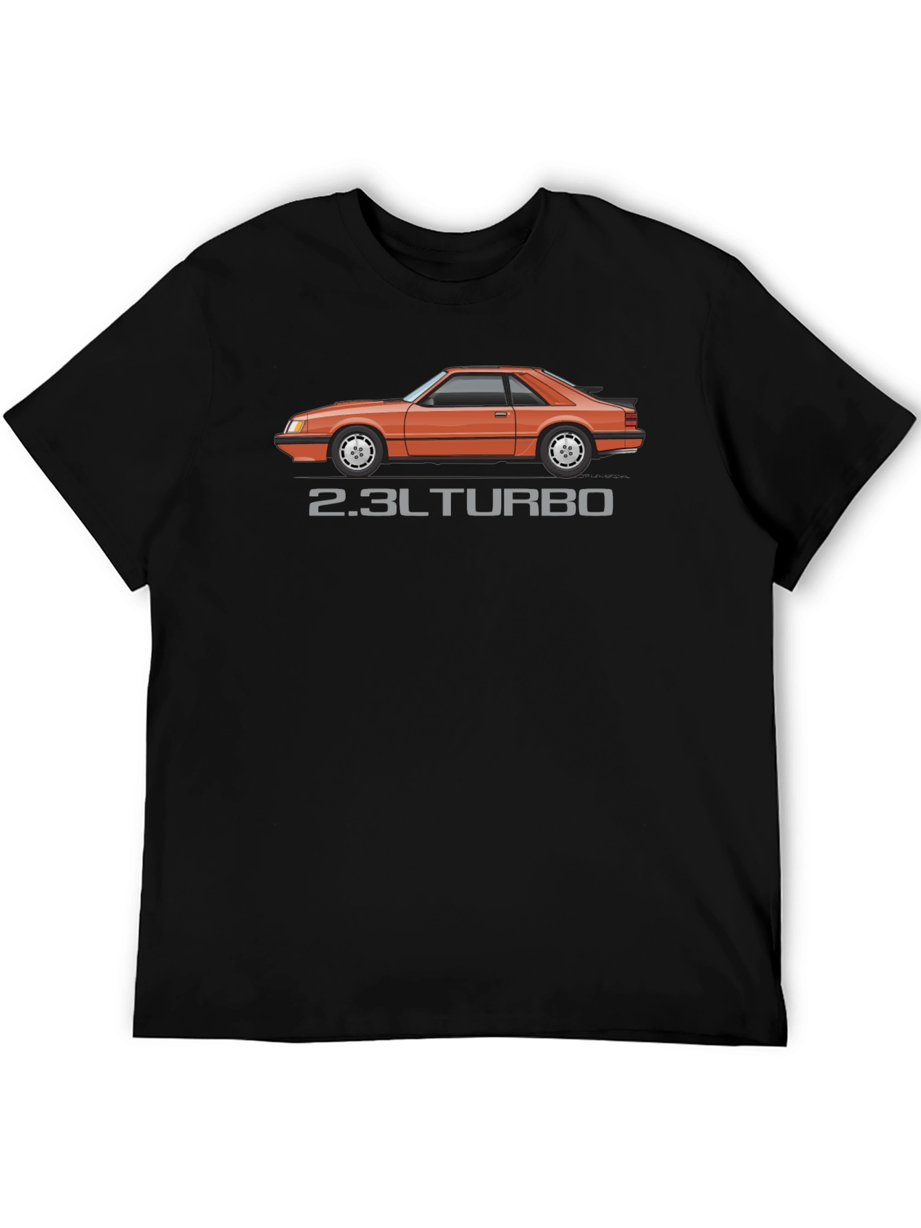 2.3L Turbo Car Graphic Black T-Shirt