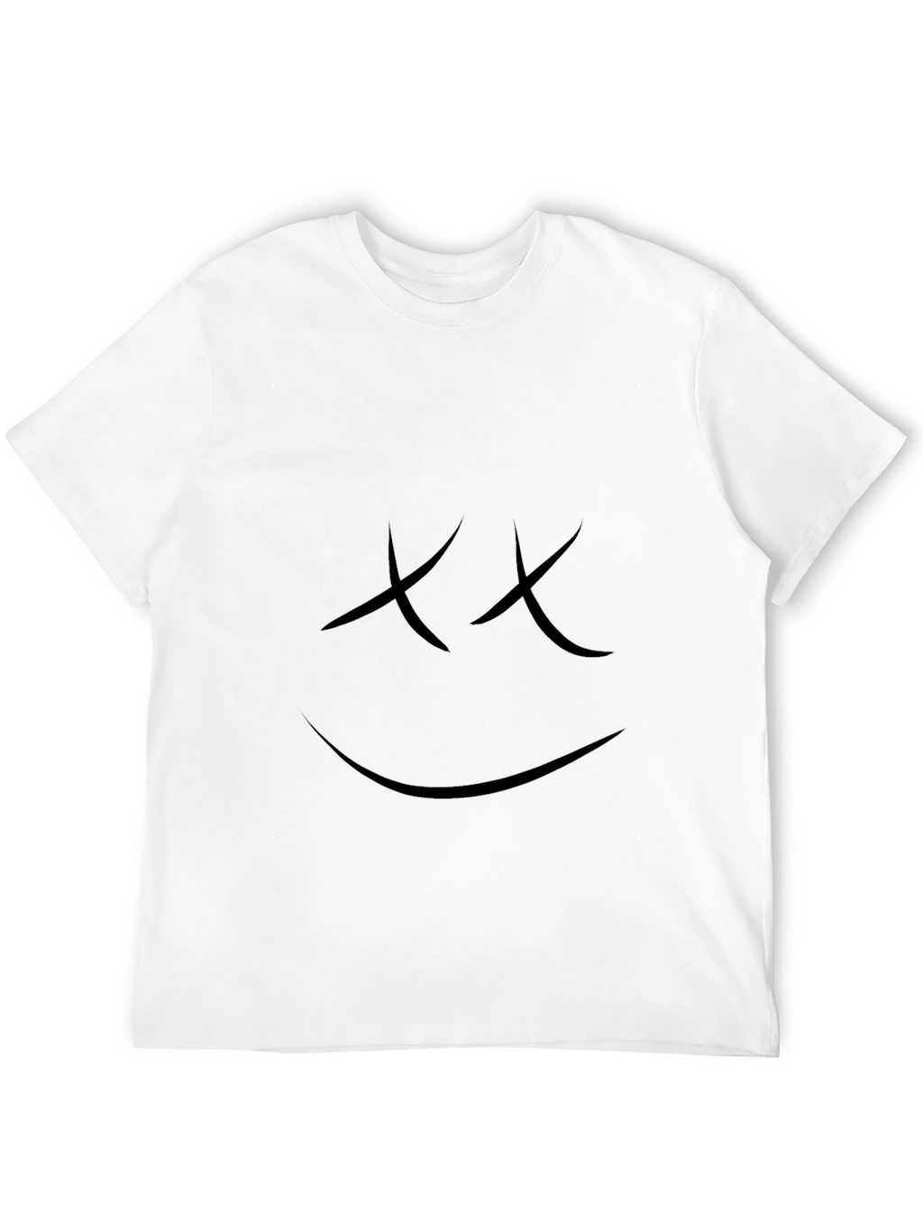 Smiley Face Graphic T-Shirt - Casual Black Tee
