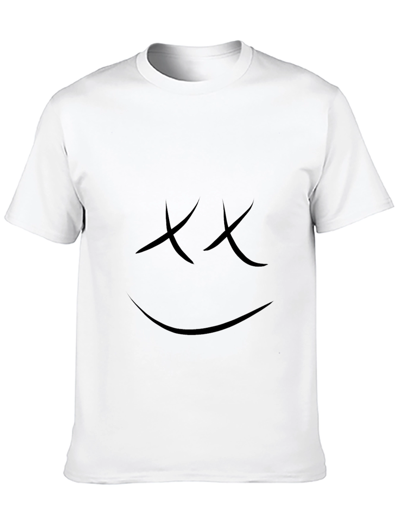 Smiley Face Graphic T-Shirt - Casual Black Tee