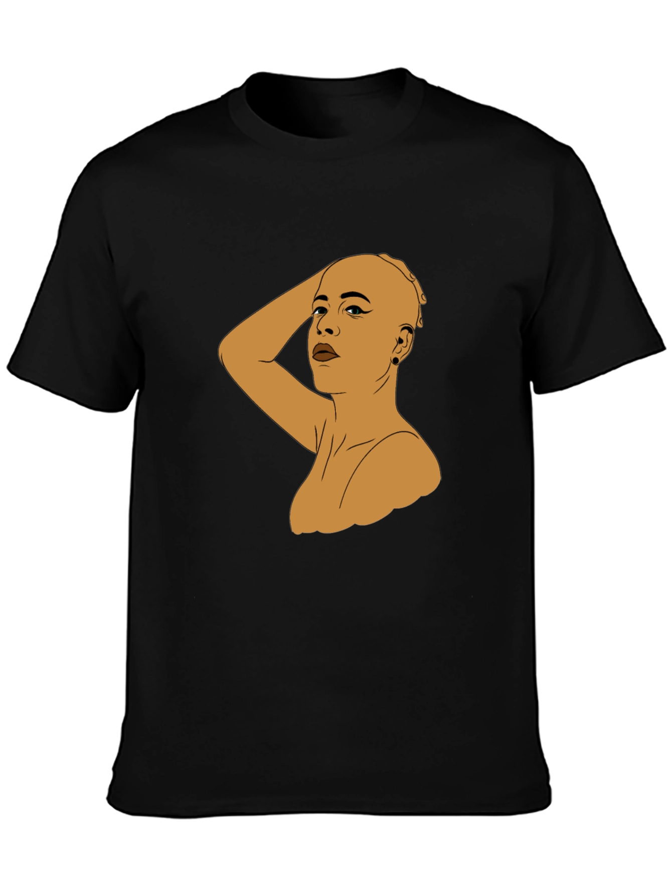 Bald Woman Graphic Tee - Black Unisex T-Shirt