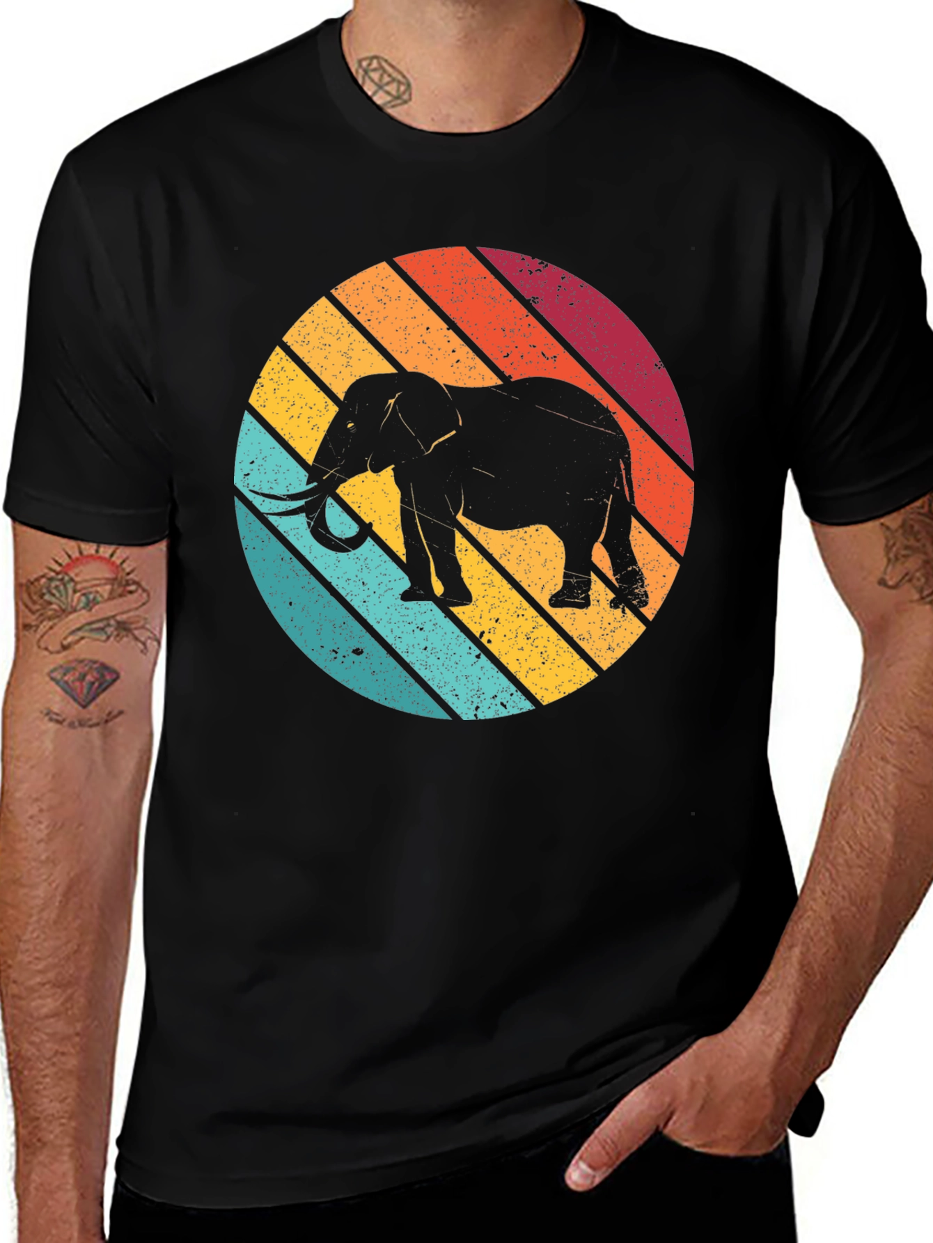 Retro Elephant T-Shirt - Vintage Style Graphic Tee