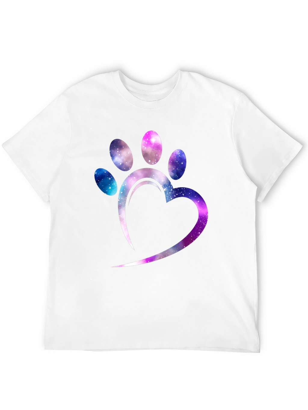 Galaxy Paw Print Heart T-Shirt