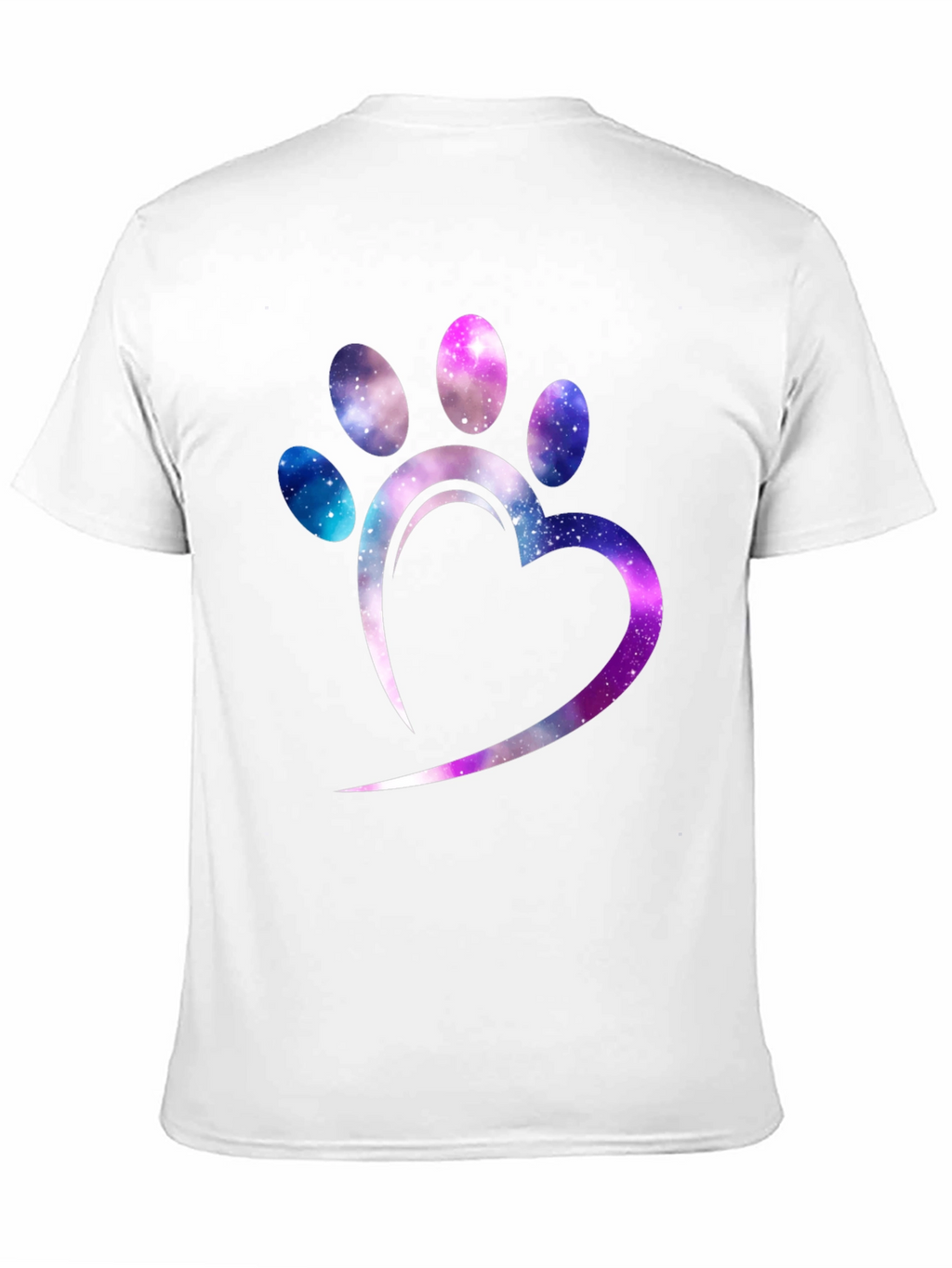 Galaxy Paw Print Heart T-Shirt