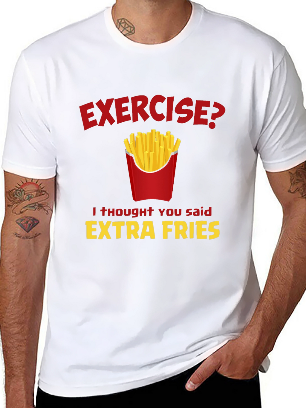 Funny Extra Fries Graphic T-Shirt