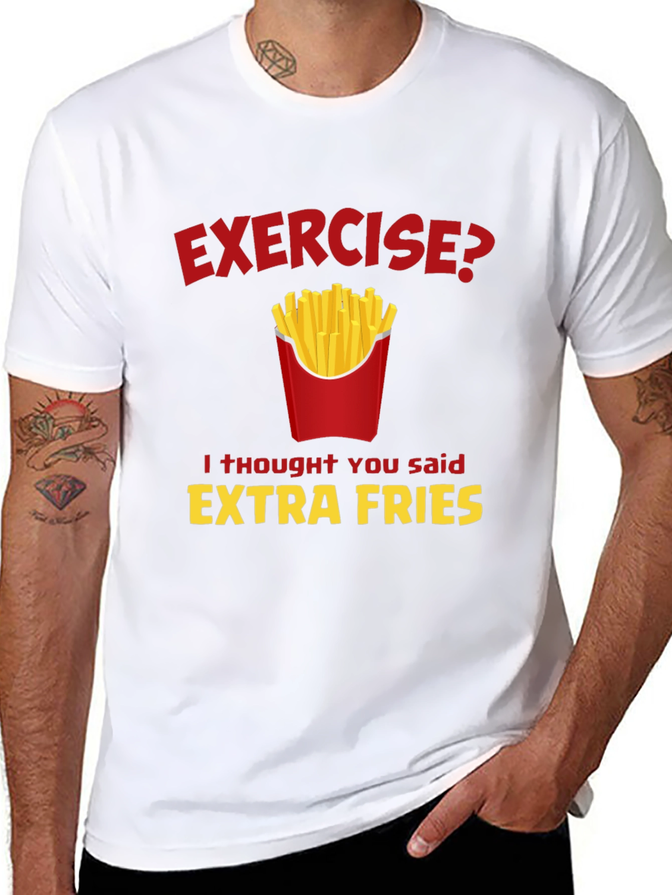 Funny Extra Fries Graphic T-Shirt