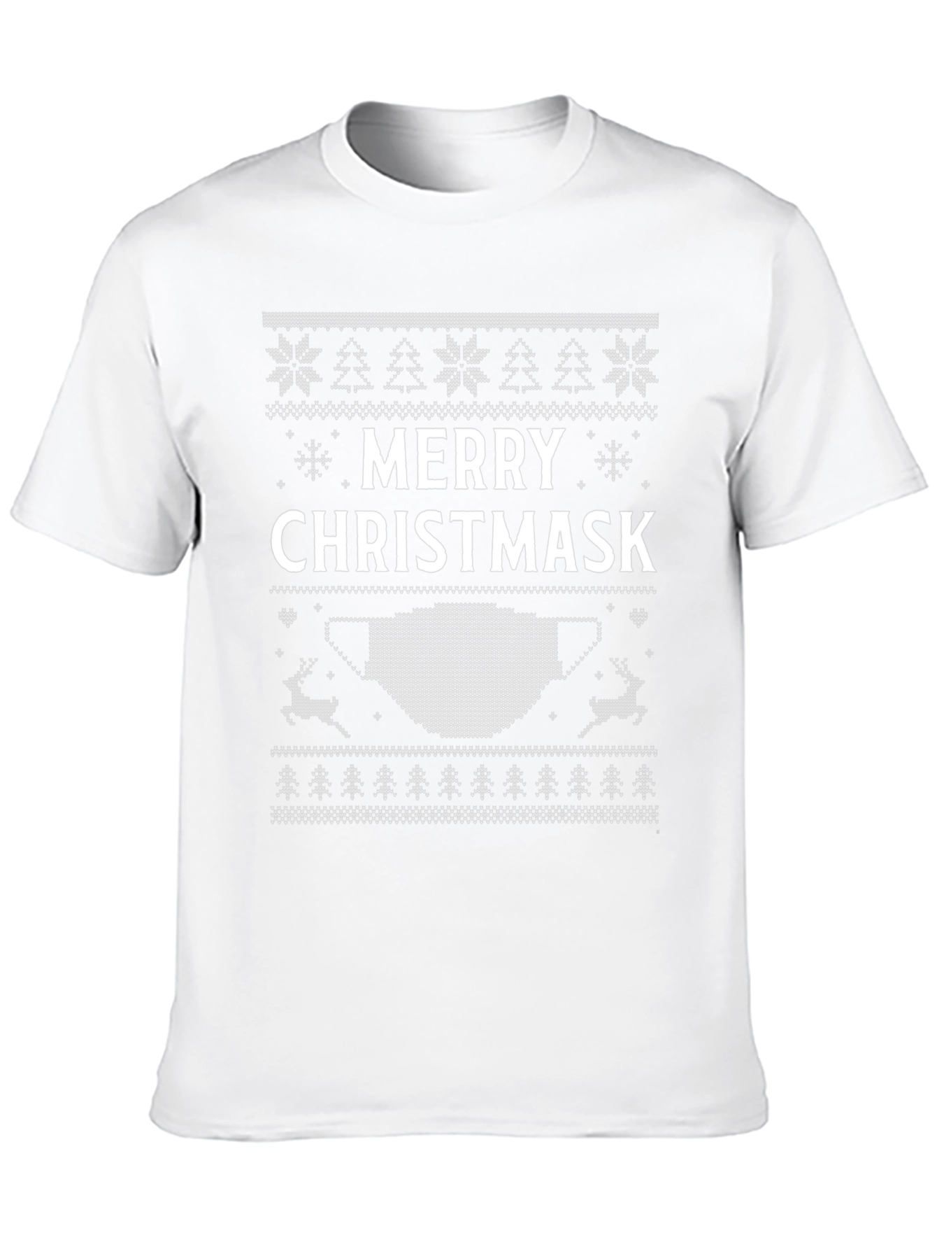 Merry Christmask Ugly Christmas Sweater Style T-Shirt