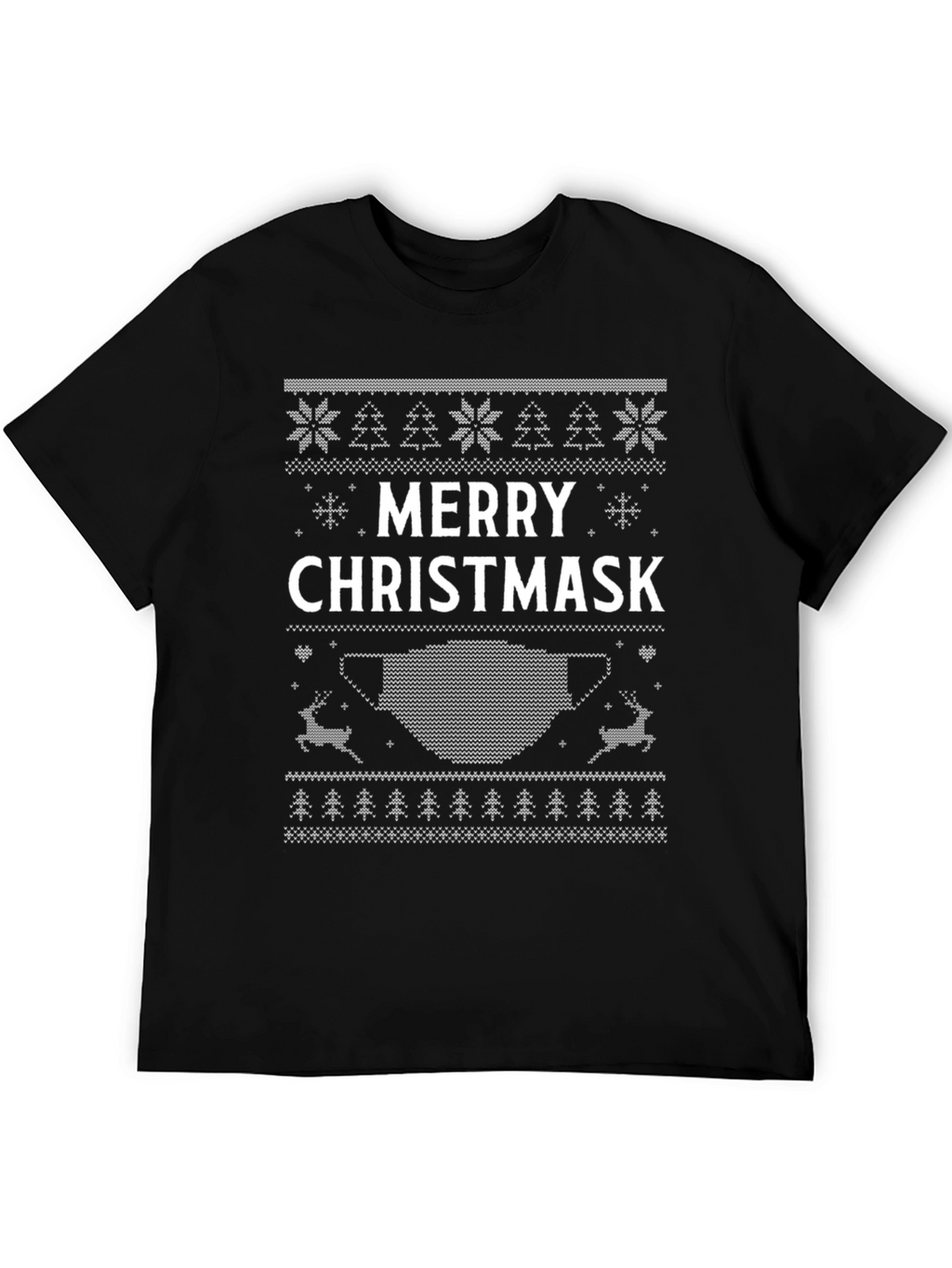 Merry Christmask Ugly Christmas Sweater Style T-Shirt