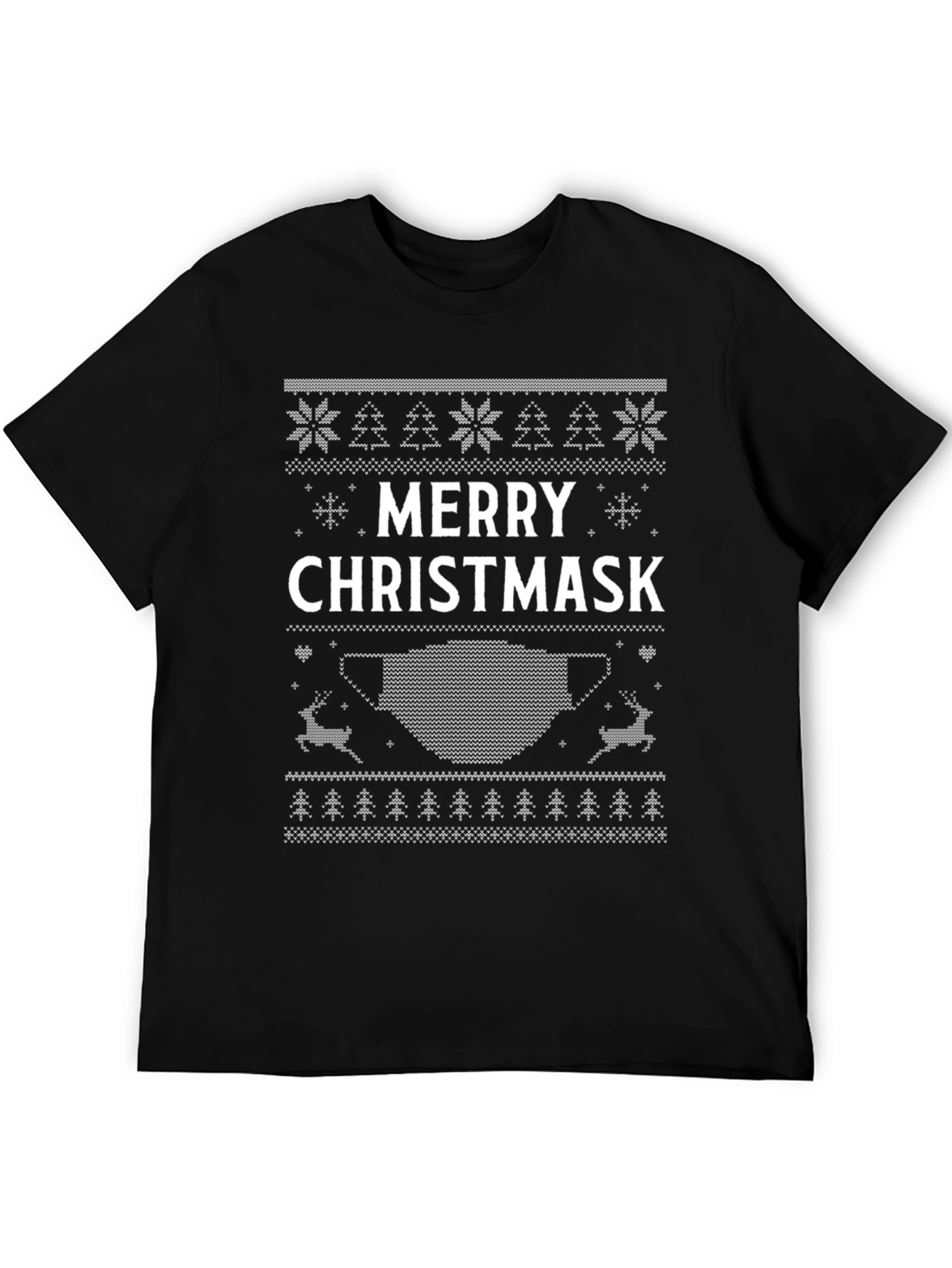Merry Christmask Ugly Christmas Sweater Style T-Shirt