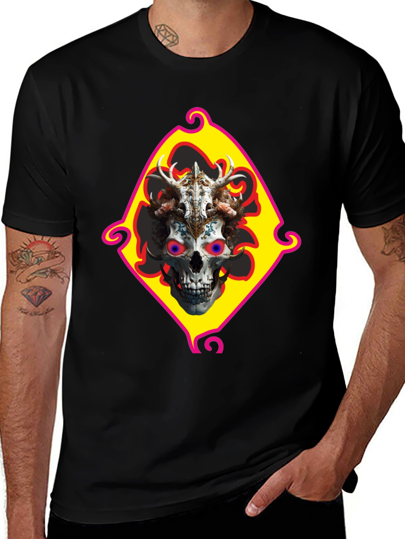 Skull Art Graphic T-Shirt - Edgy Fashion