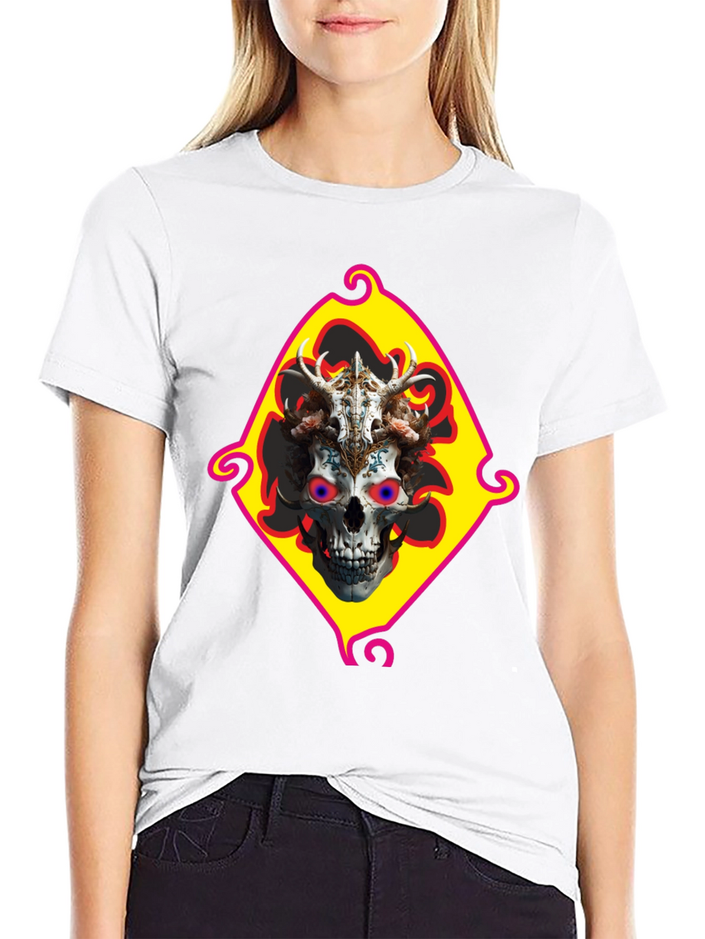 Skull Art Graphic T-Shirt - Edgy Fashion