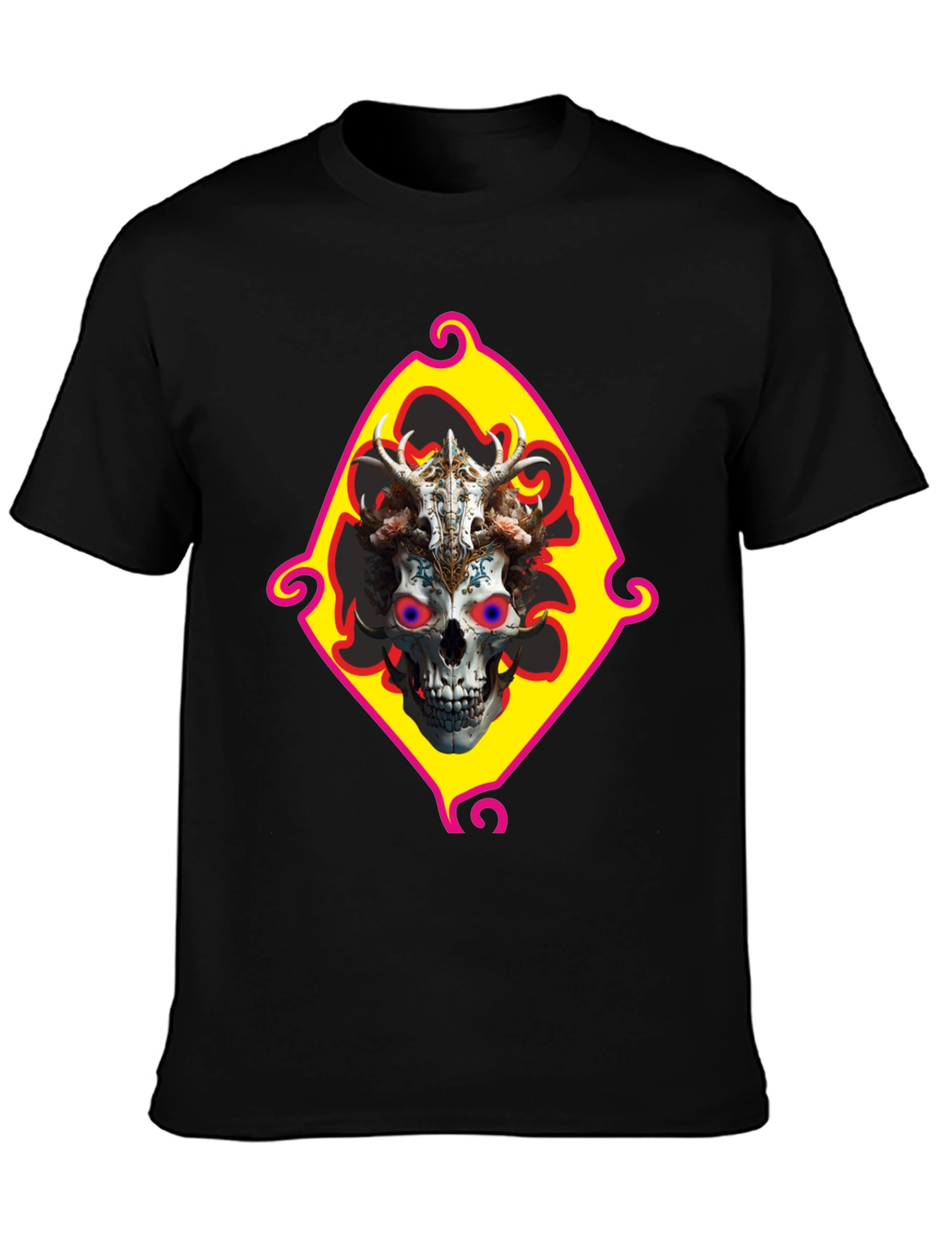 Skull Art Graphic T-Shirt - Edgy Fashion