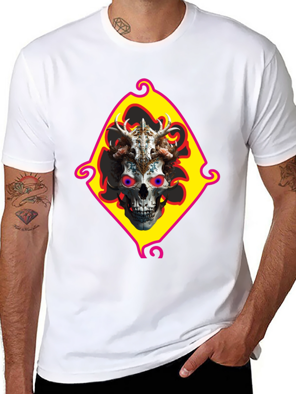 Skull Art Graphic T-Shirt - Edgy Fashion