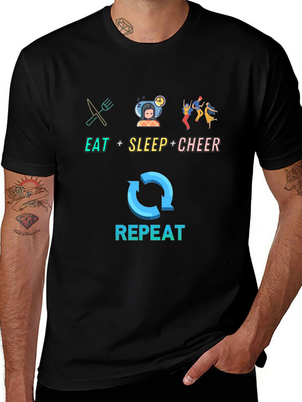 Eat Sleep Cheer Repeat T-Shirt