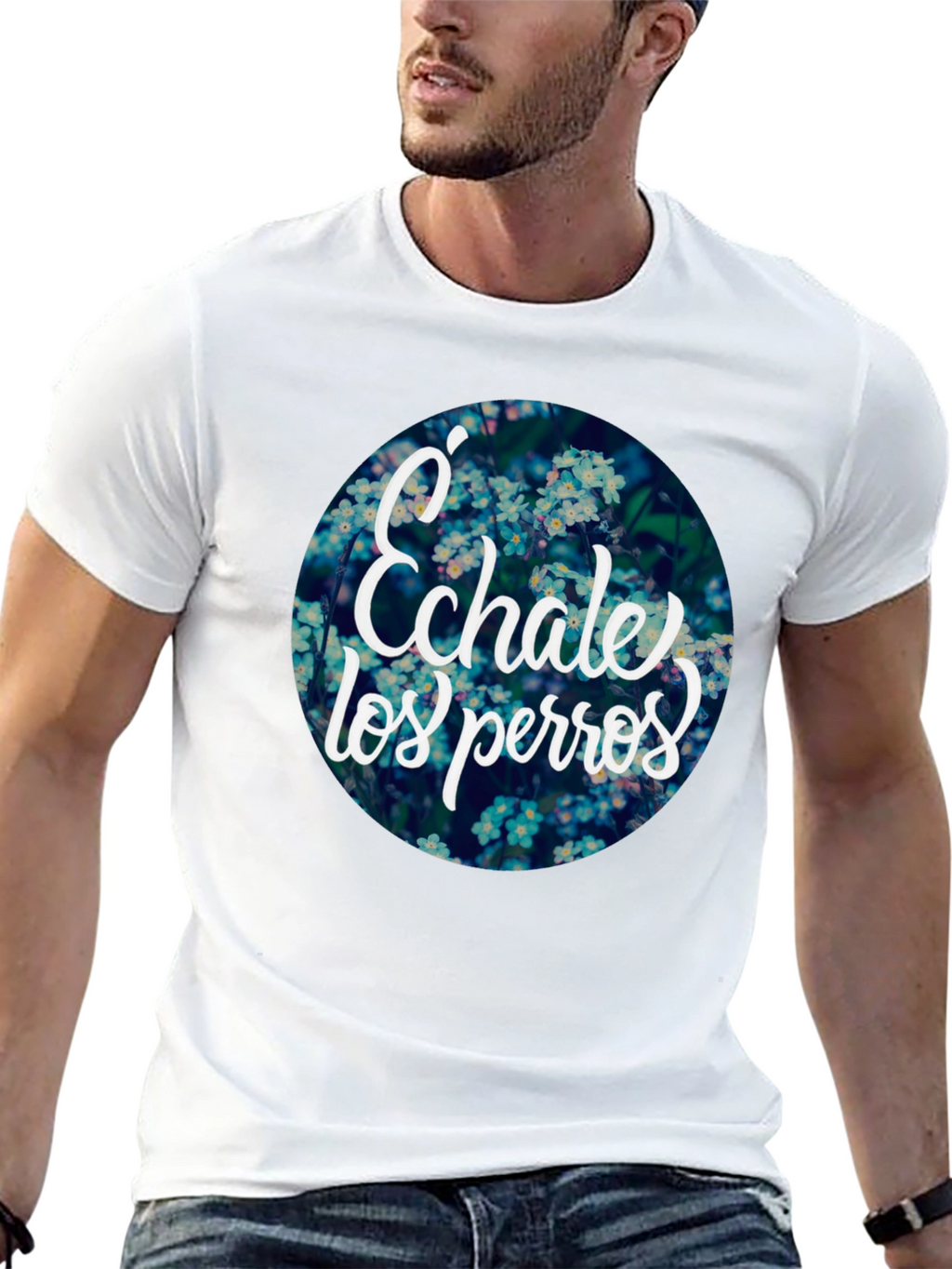 Echale Los Perros Floral Graphic Tee - Black