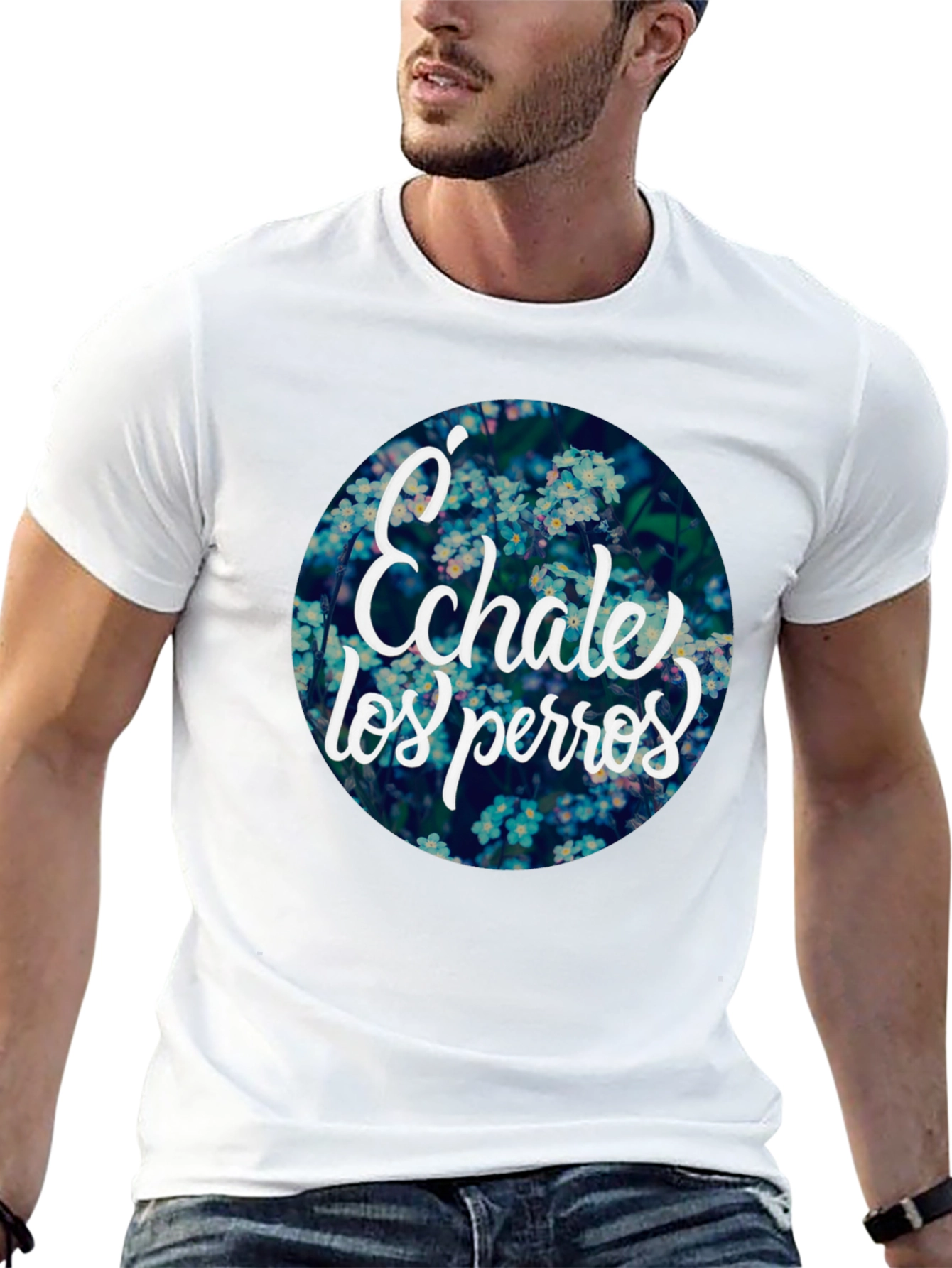 Echale Los Perros Floral Graphic Tee - Black