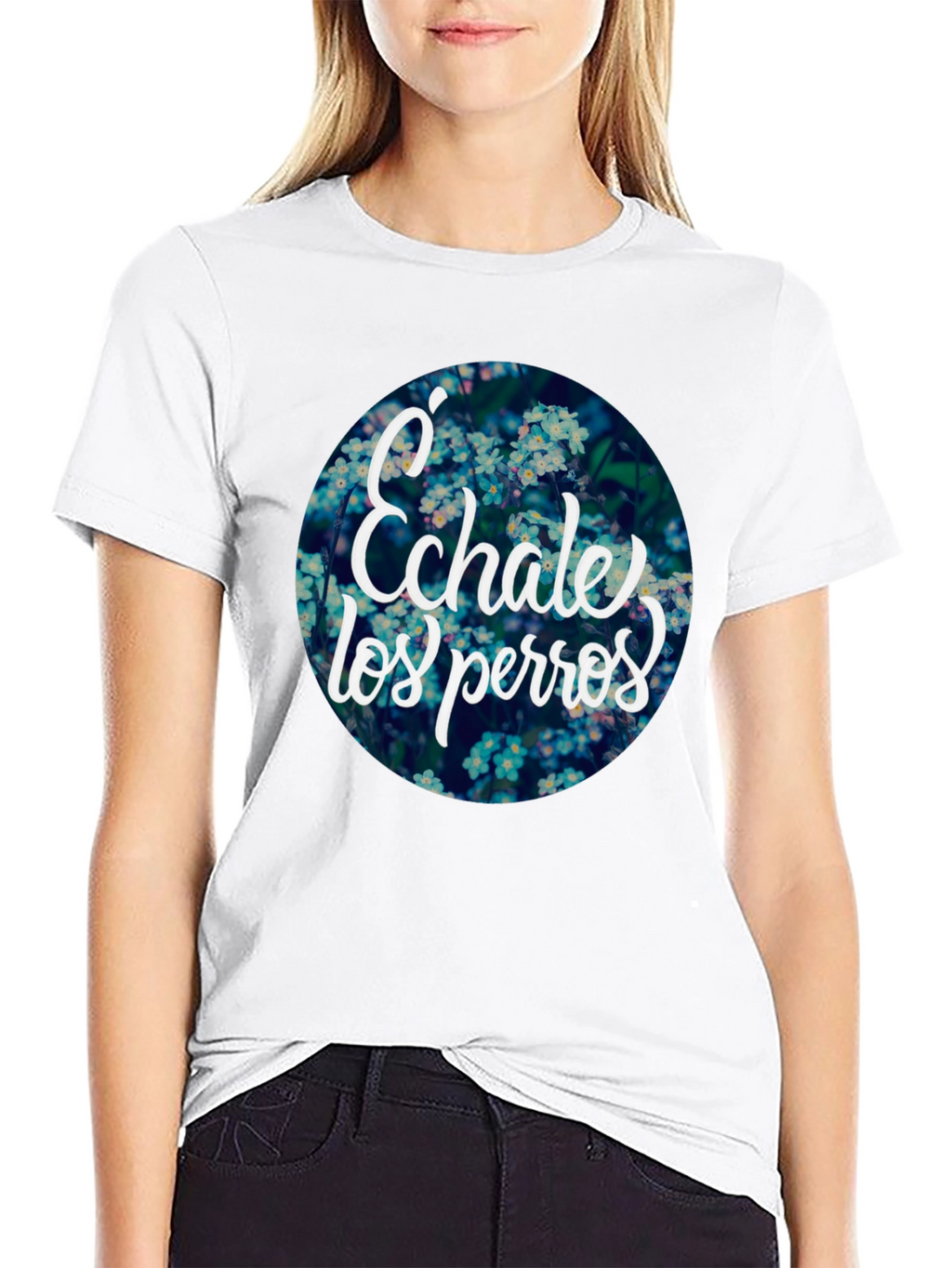 Echale Los Perros Floral Graphic Tee - Black