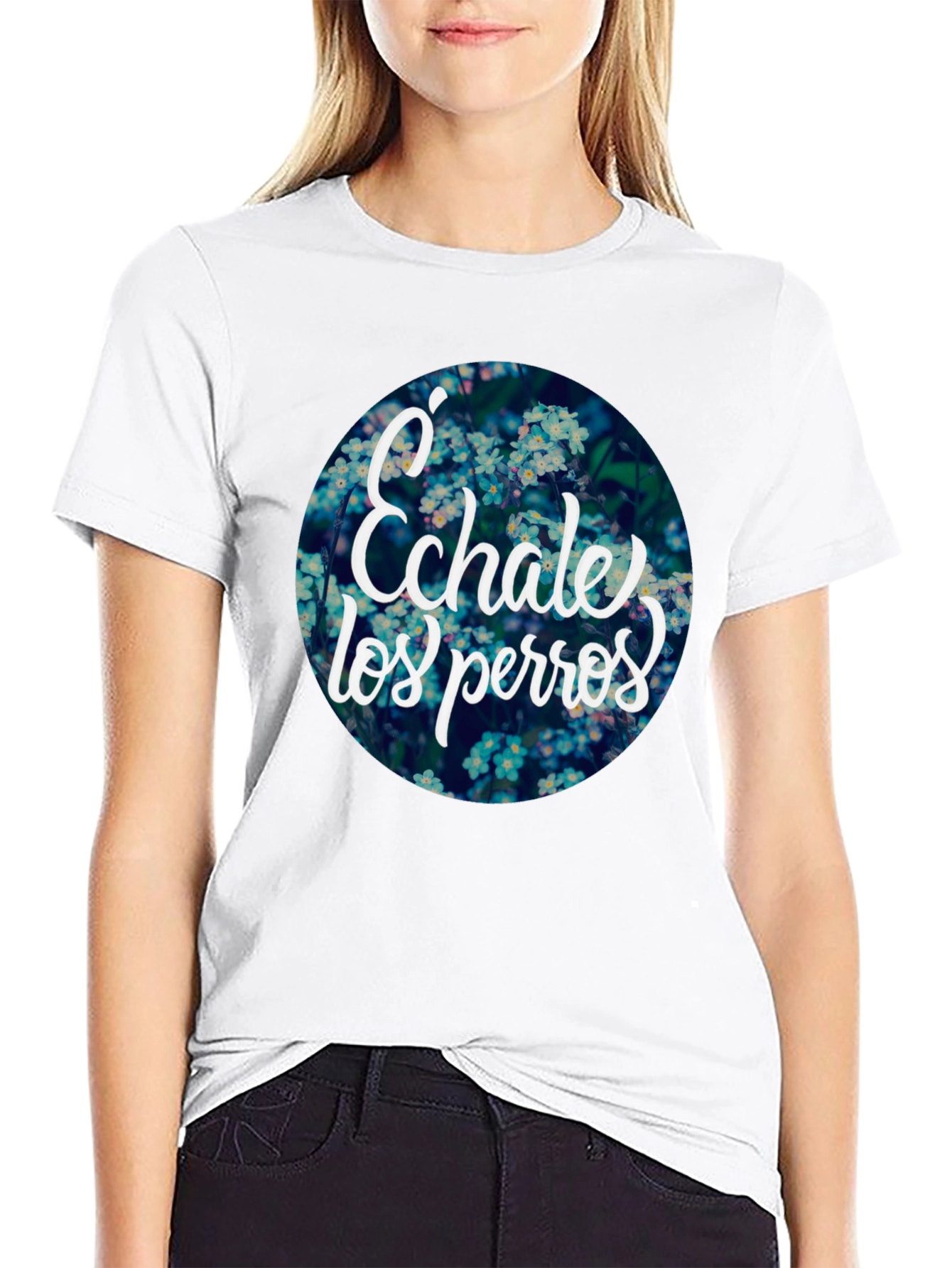 Echale Los Perros Floral Graphic Tee - Black