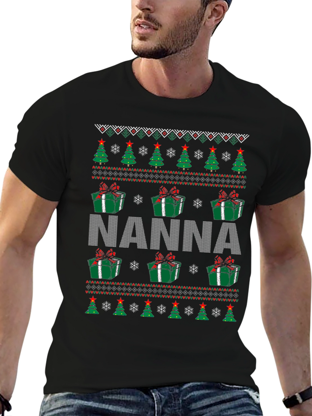 Nanna Christmas Ugly Sweater T-Shirt