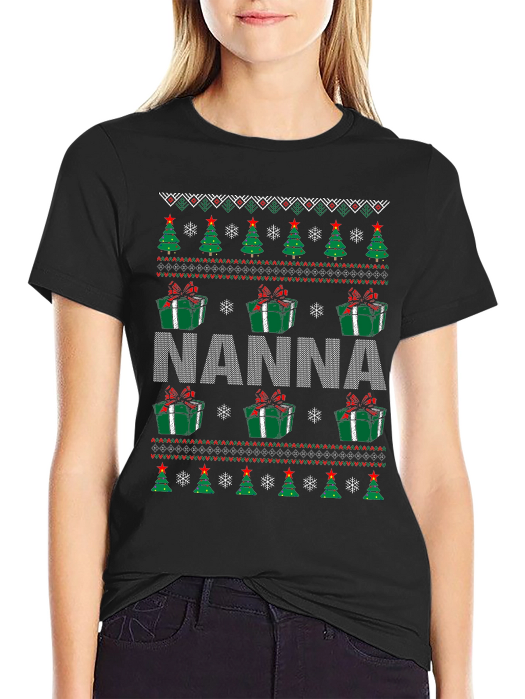 Nanna Christmas Ugly Sweater T-Shirt
