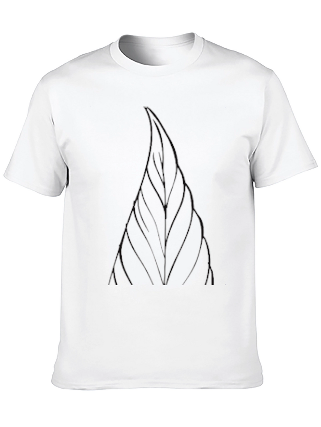 Mens Black Graphic Tee - Abstract Leaf Design