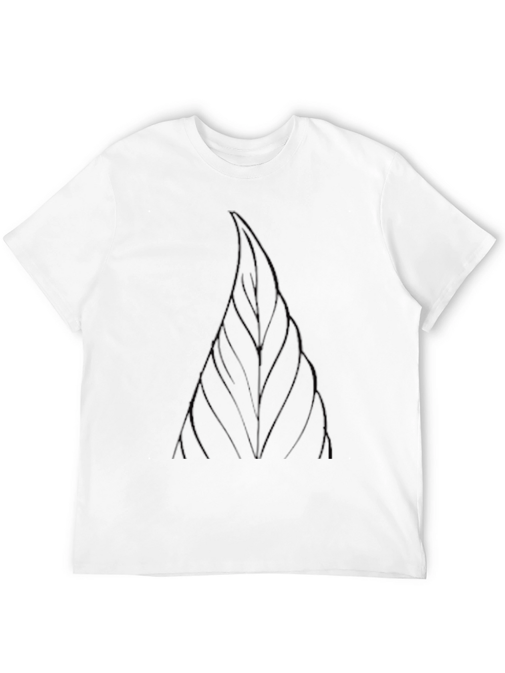 Mens Black Graphic Tee - Abstract Leaf Design
