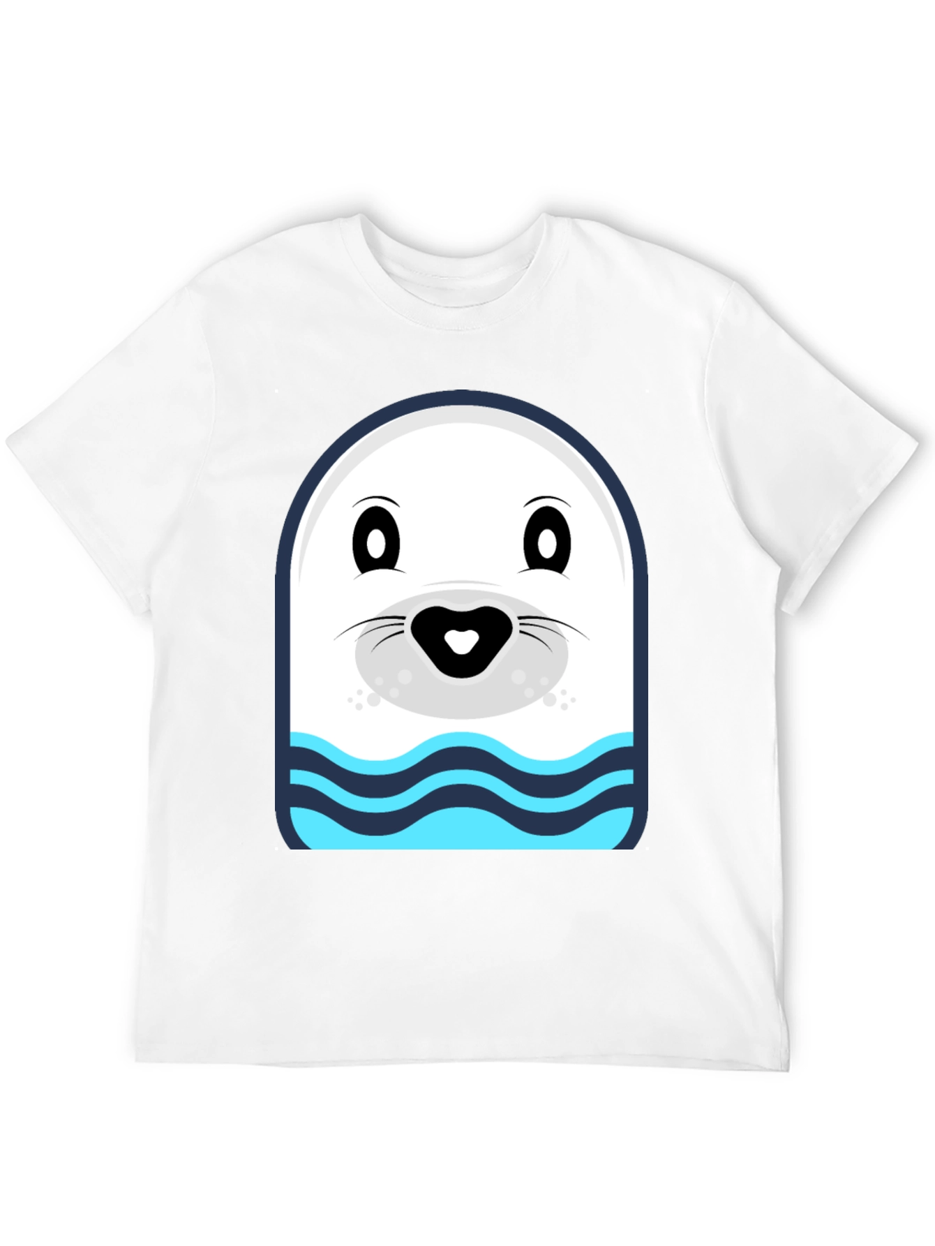 Cartoon Seal Graphic Tee - Black
