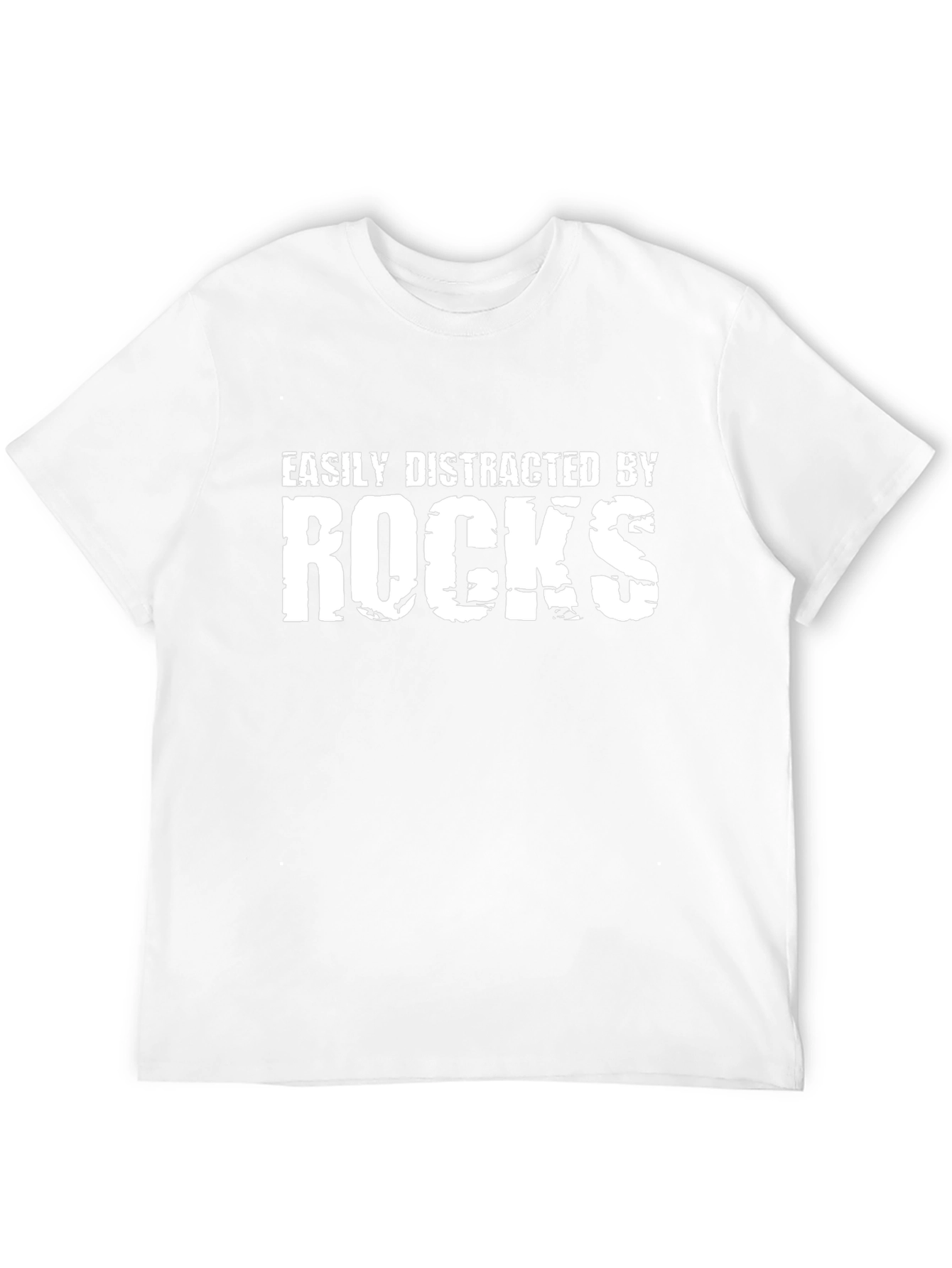 Easily Distracted By Rocks T-Shirt - Black Crew Neck