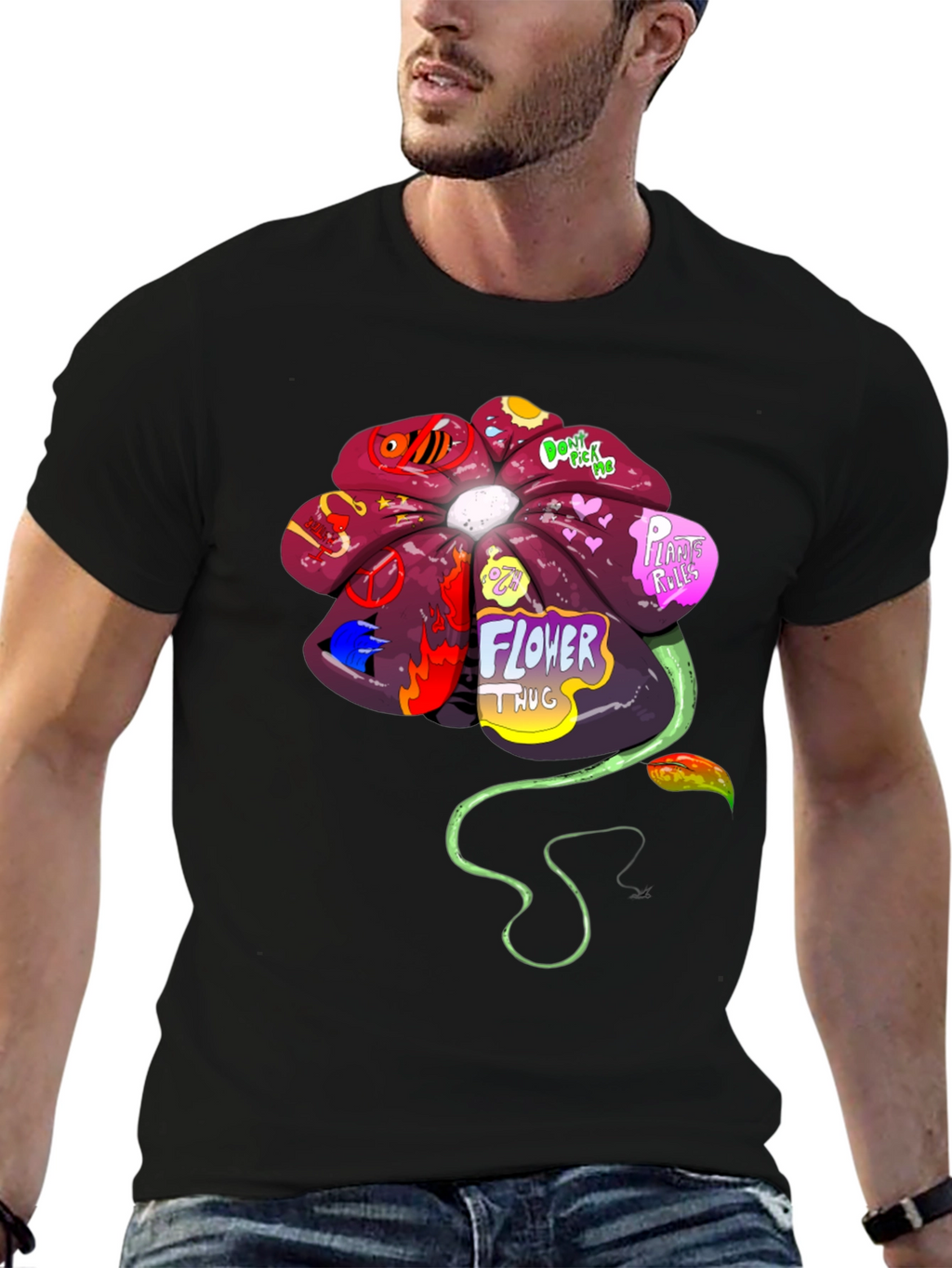 Flower Thug Graphic T-Shirt