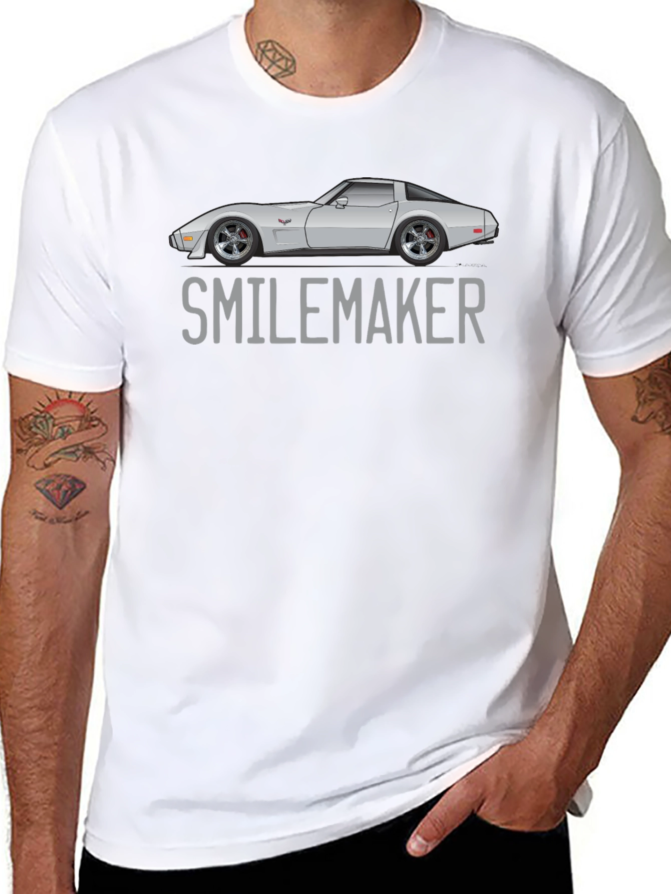 Smilemaker Car Graphic Tee - Cool Car Lover Shirt