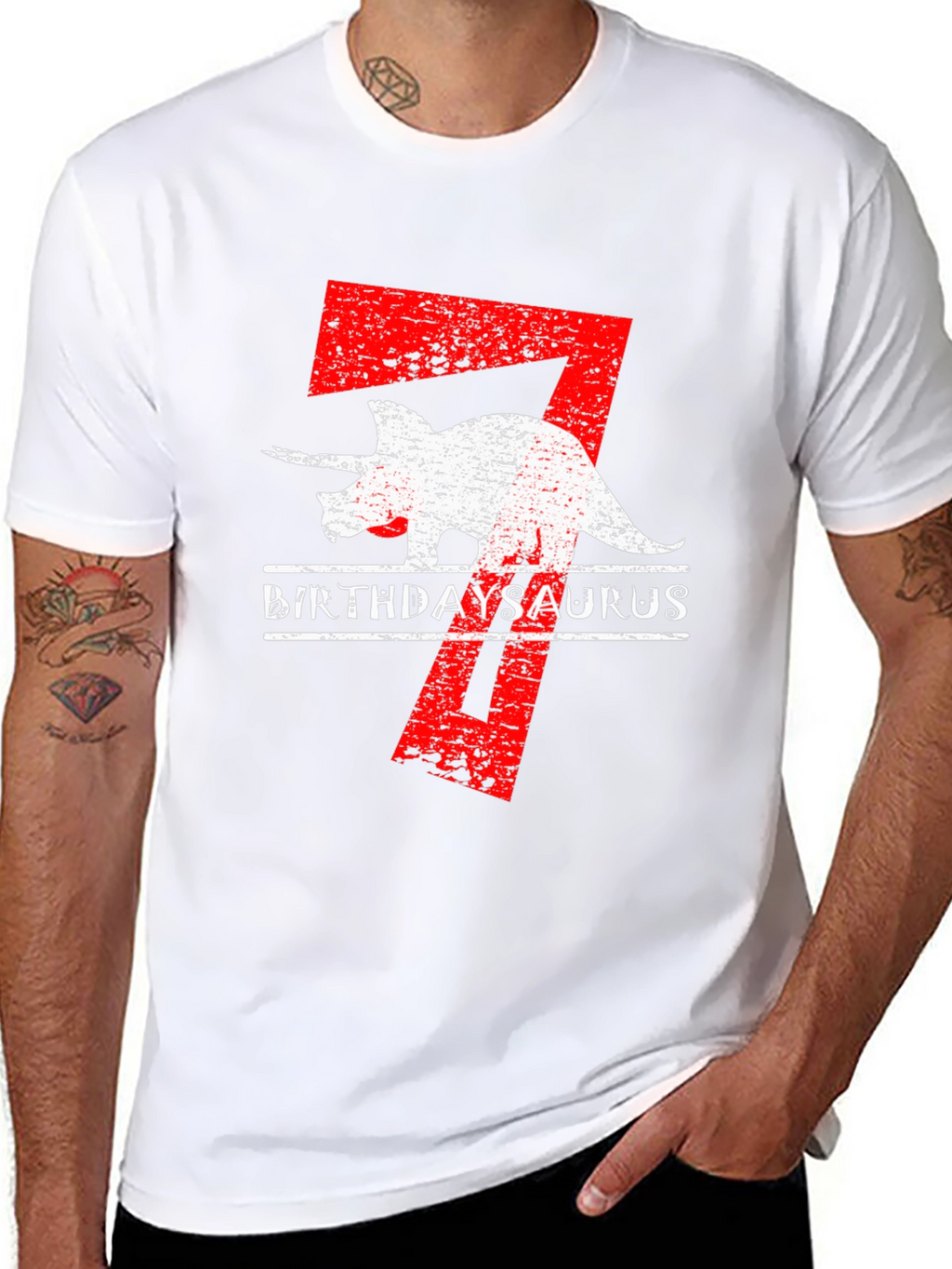 BirthdaySaurus T-Shirt 7th Birthday Dino Tee