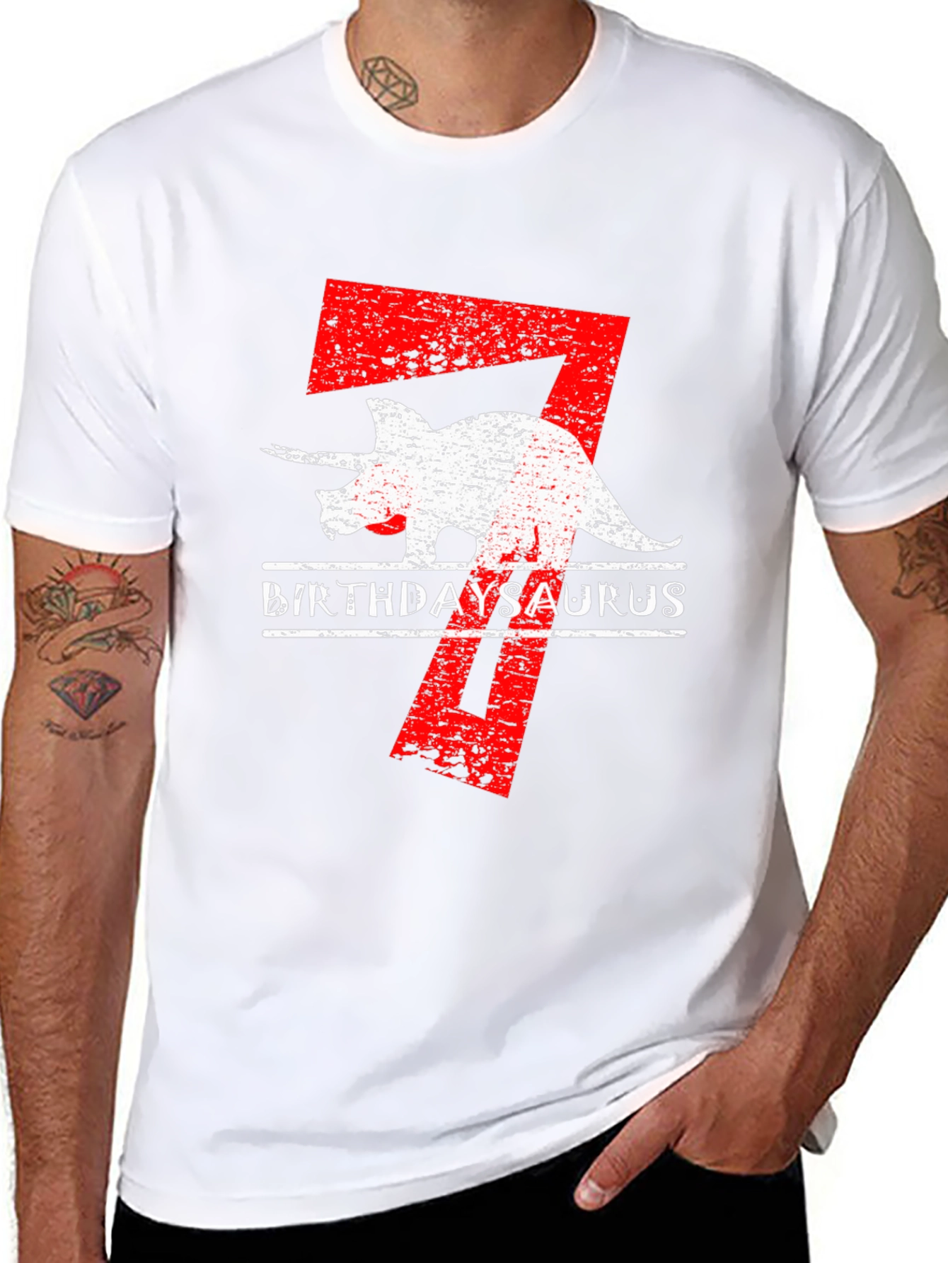 BirthdaySaurus T-Shirt 7th Birthday Dino Tee