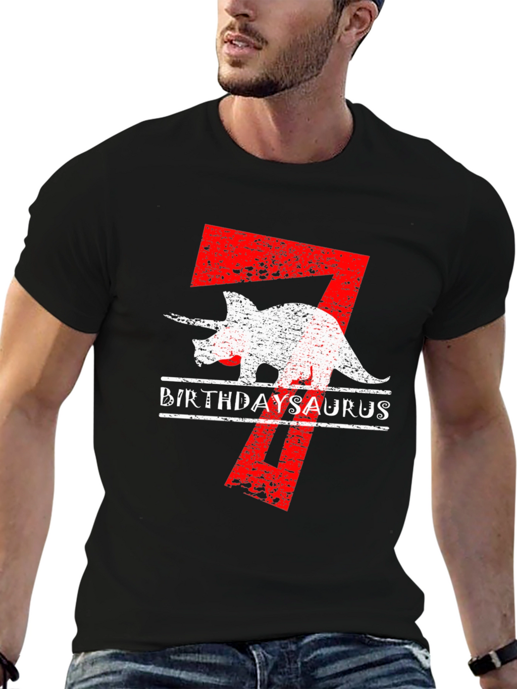 BirthdaySaurus T-Shirt 7th Birthday Dino Tee