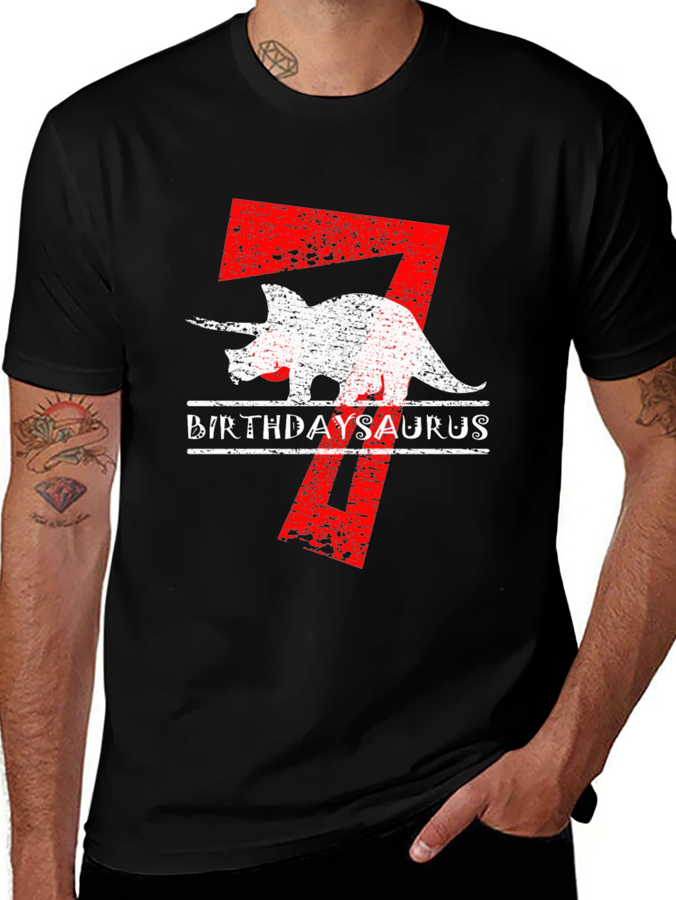 BirthdaySaurus T-Shirt 7th Birthday Dino Tee
