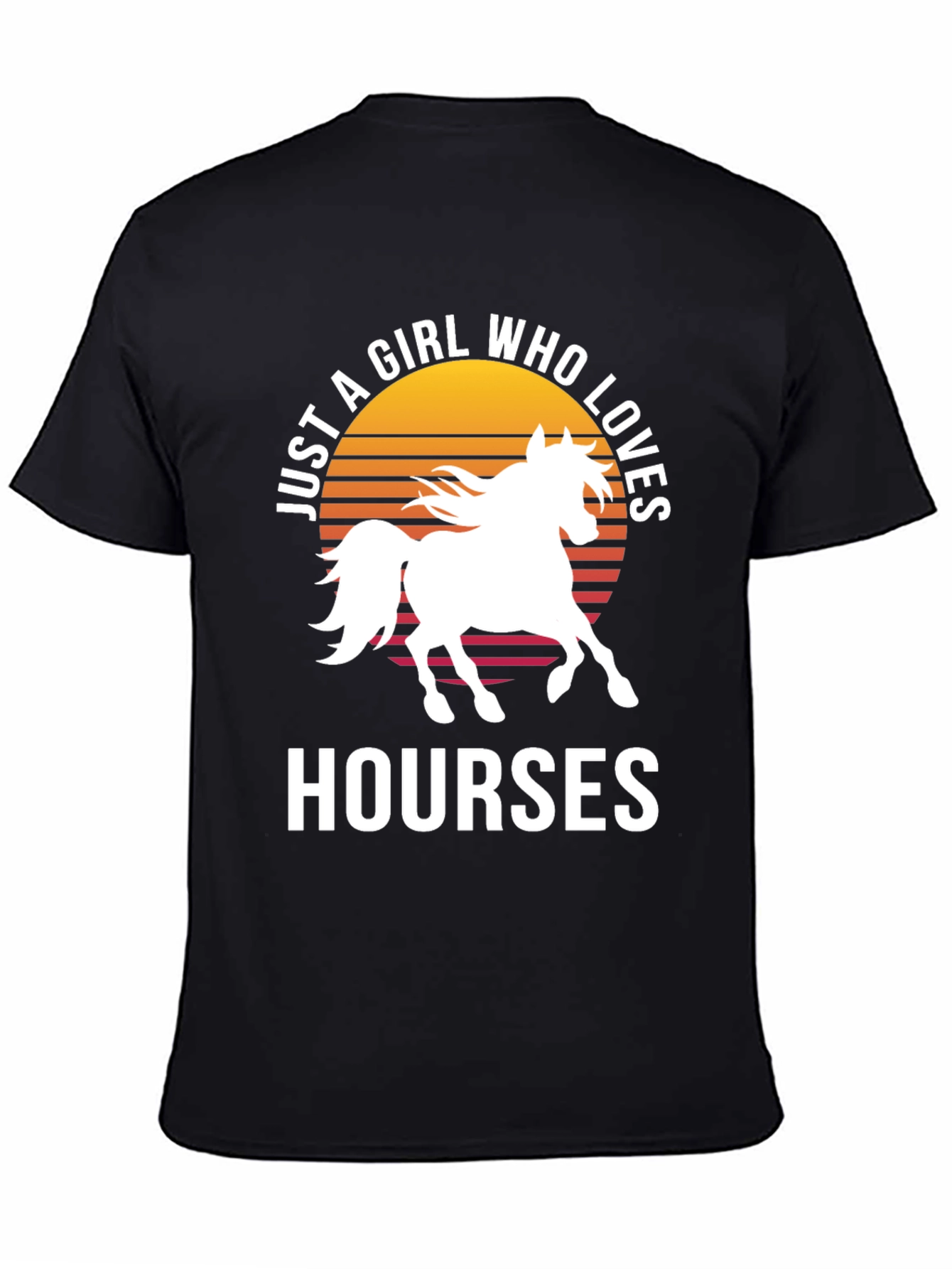 Just a Girl Who Loves Horses Black T-Shirt