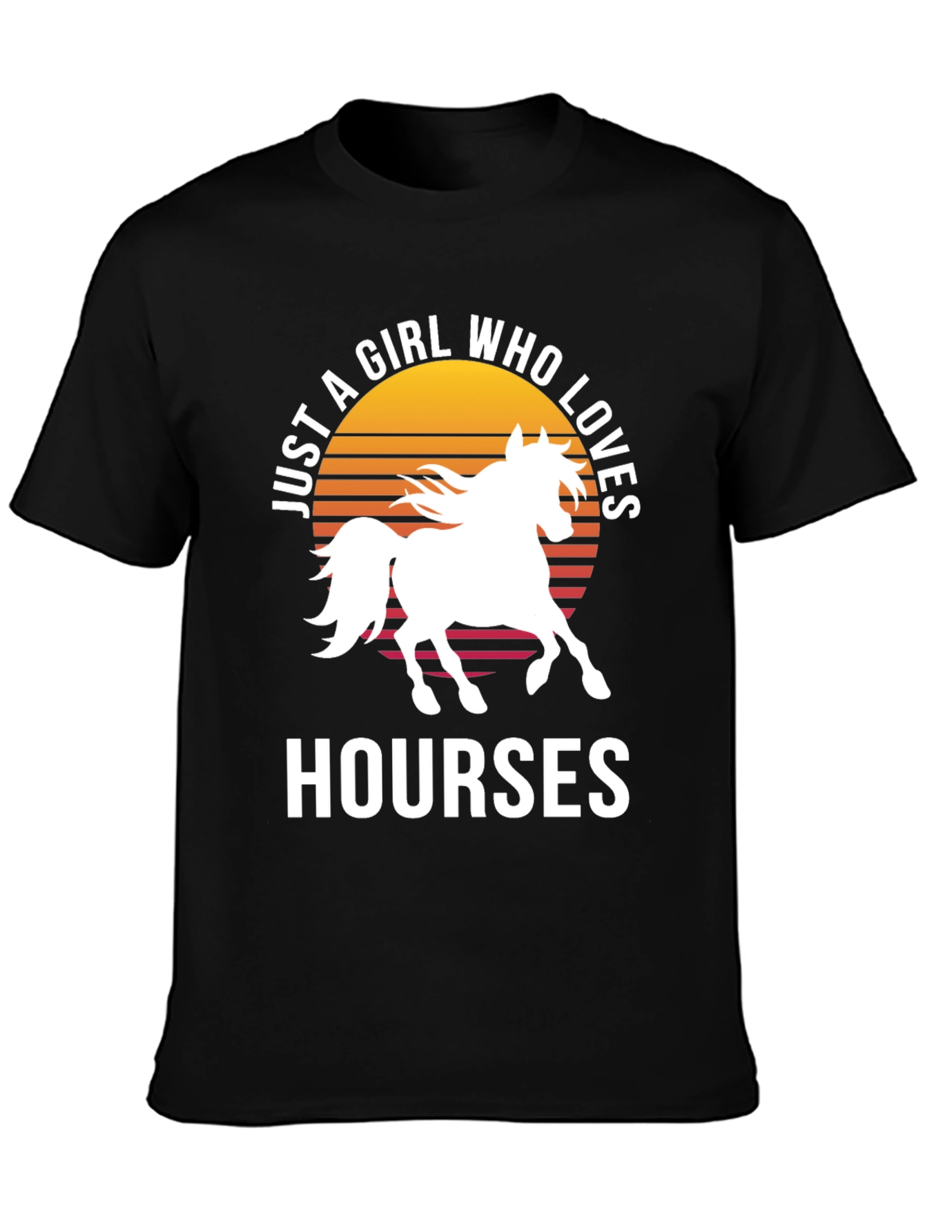 Just a Girl Who Loves Horses Black T-Shirt