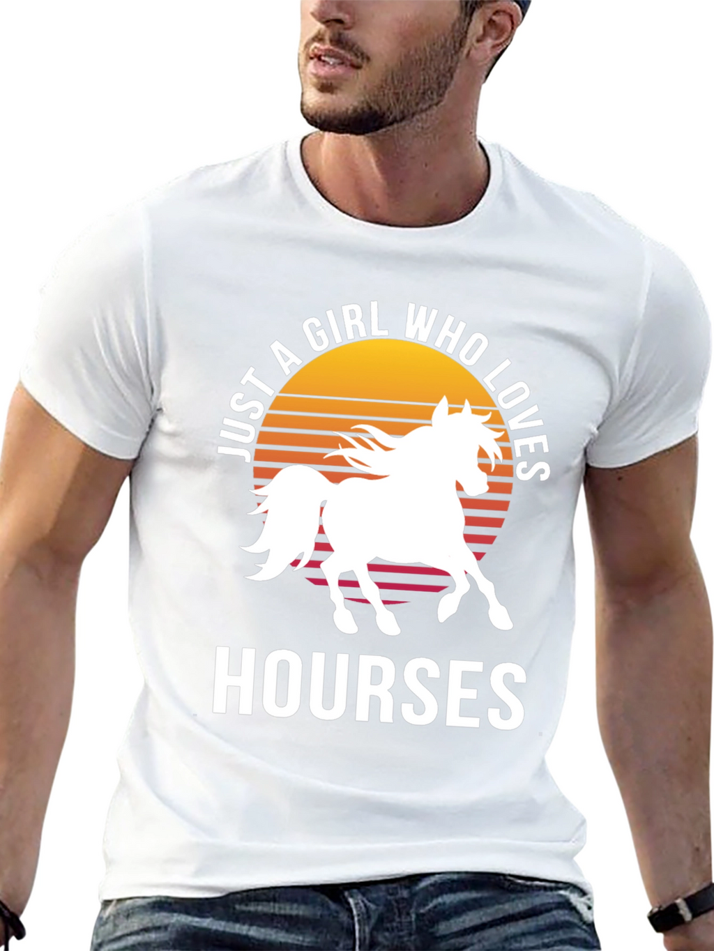 Just a Girl Who Loves Horses Black T-Shirt